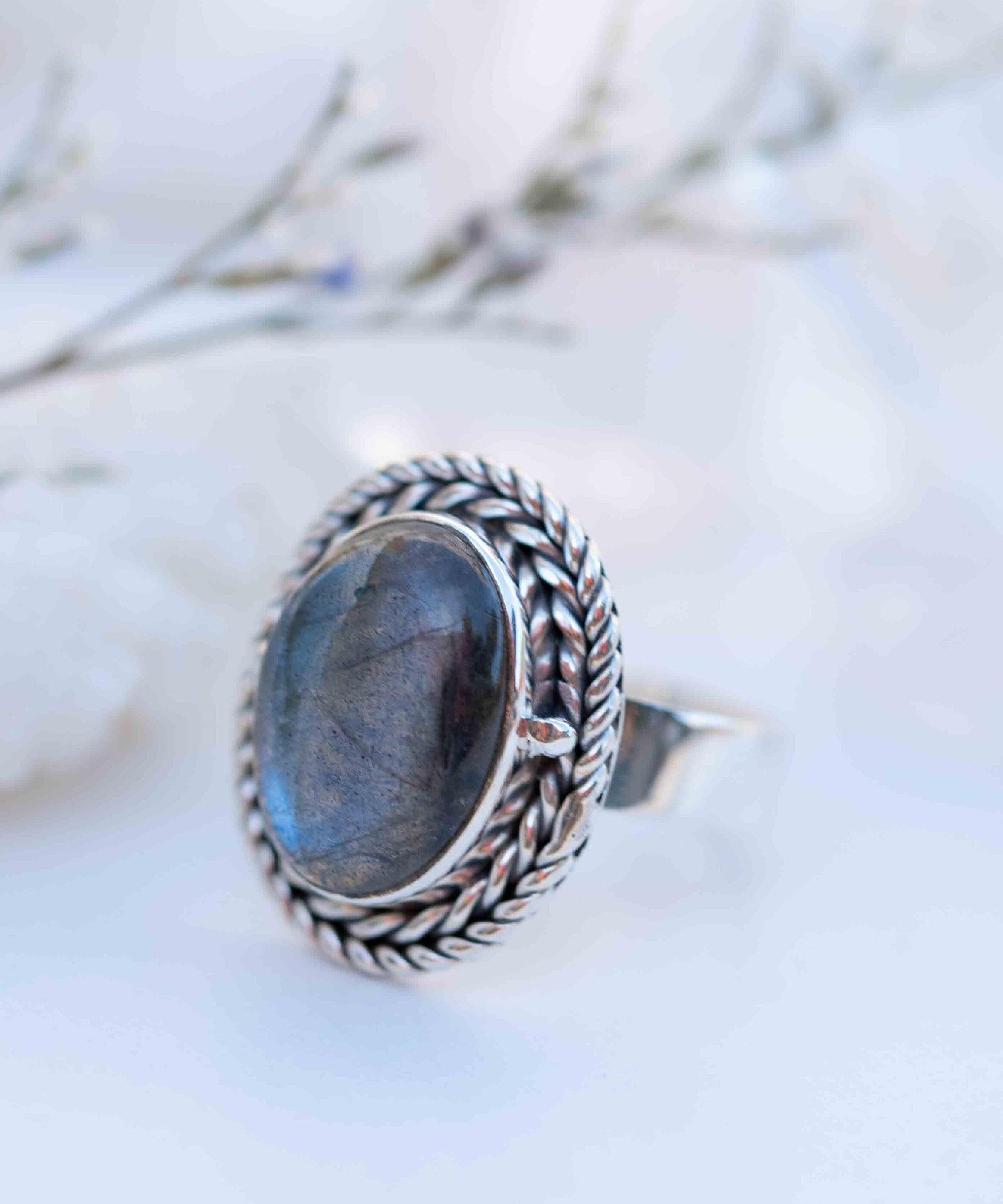 Rainbow Labradorite Ring ~ Gemstone ~ Natural ~Sterling Silver 925 ~ Jewelry ~ Handmade~February Birthstone ~Statement ~Gift ~ MR286