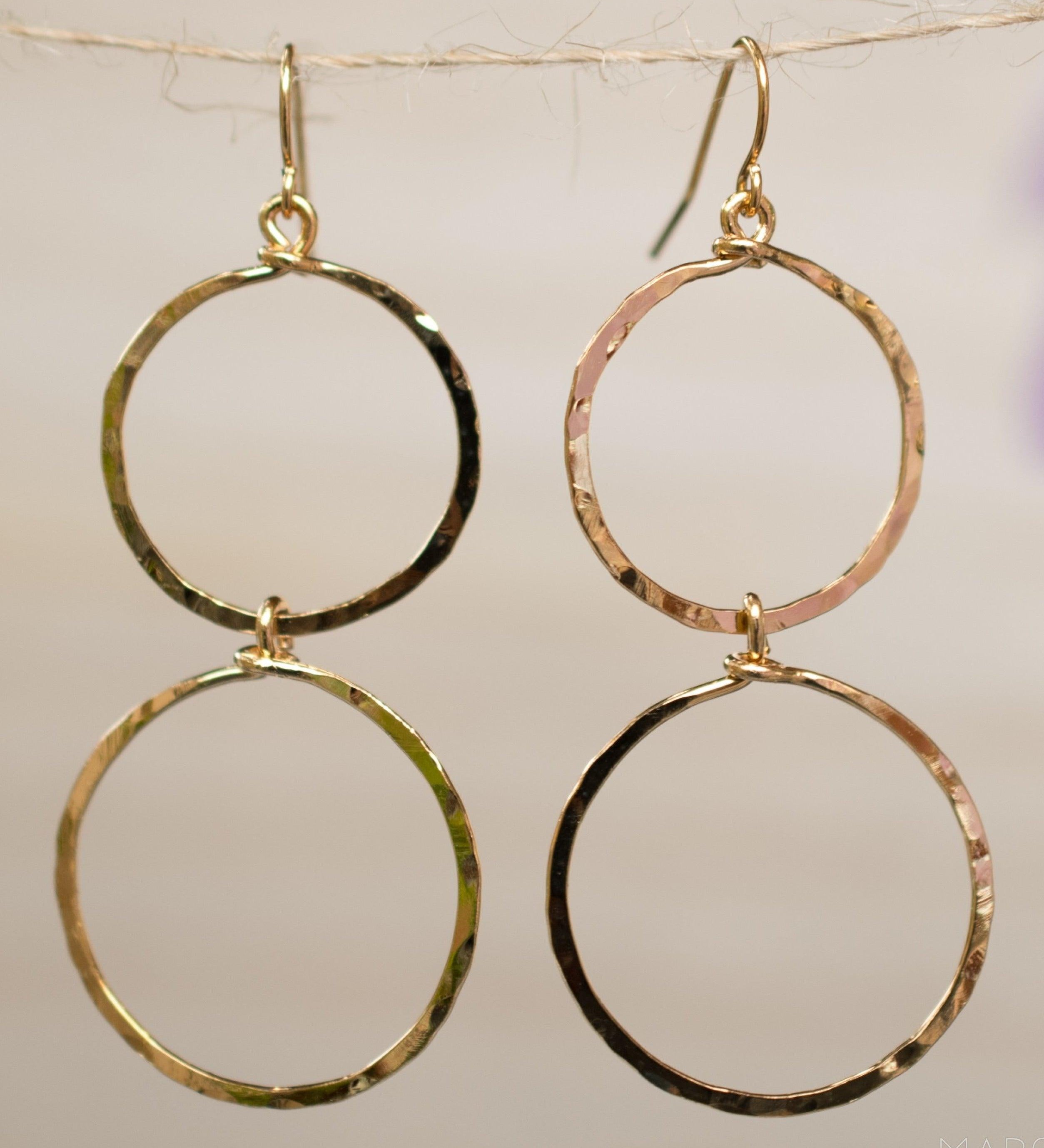 Double Circle Earrings ~Gold Plated or Silver Plated ~ SME019 - Maresia Jewelry