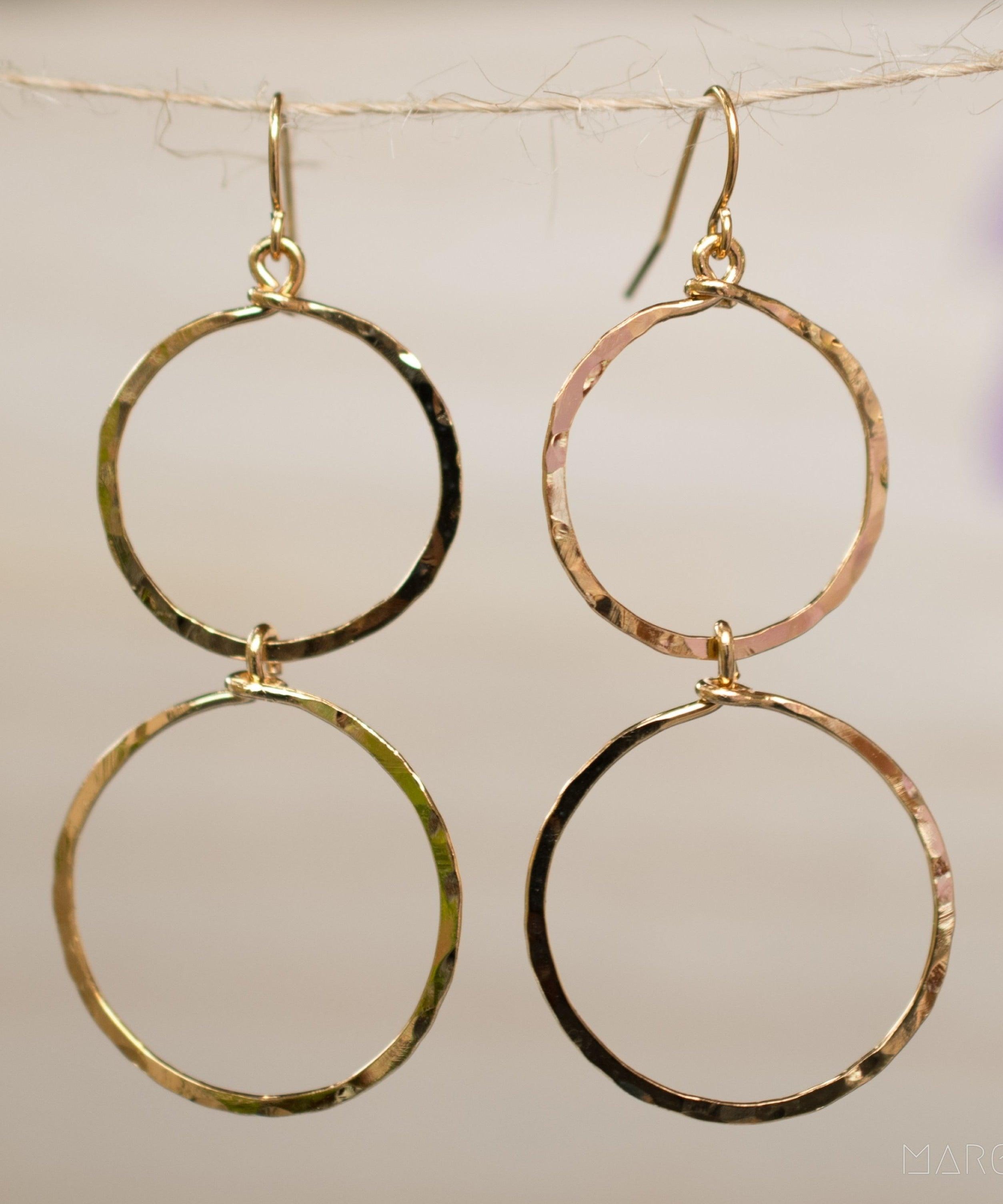 Double Circle Earrings ~Gold Plated or Silver Plated ~ SME019 - Maresia Jewelry