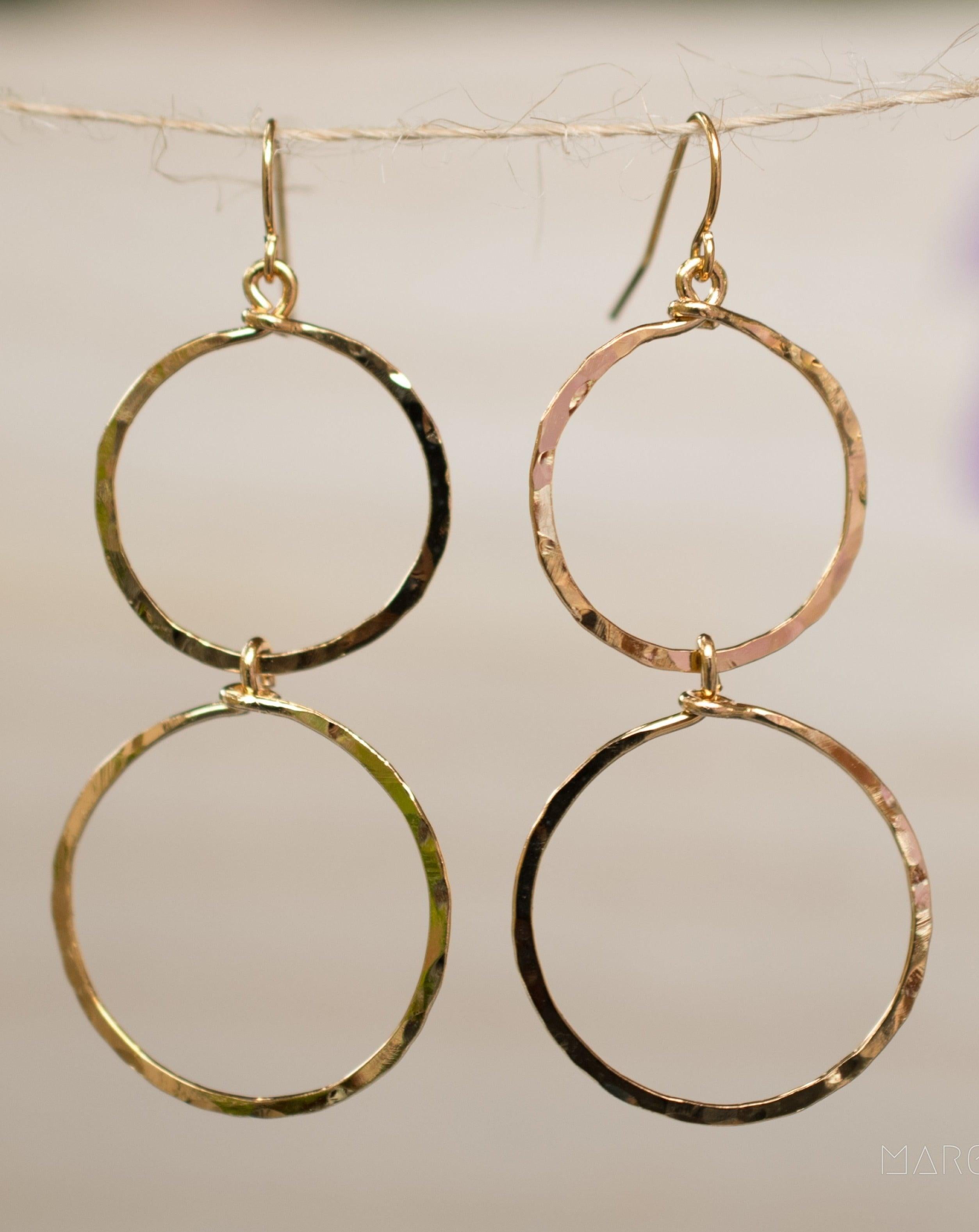 Double Circle Earrings ~Gold Plated or Silver Plated ~ SME019 - Maresia Jewelry