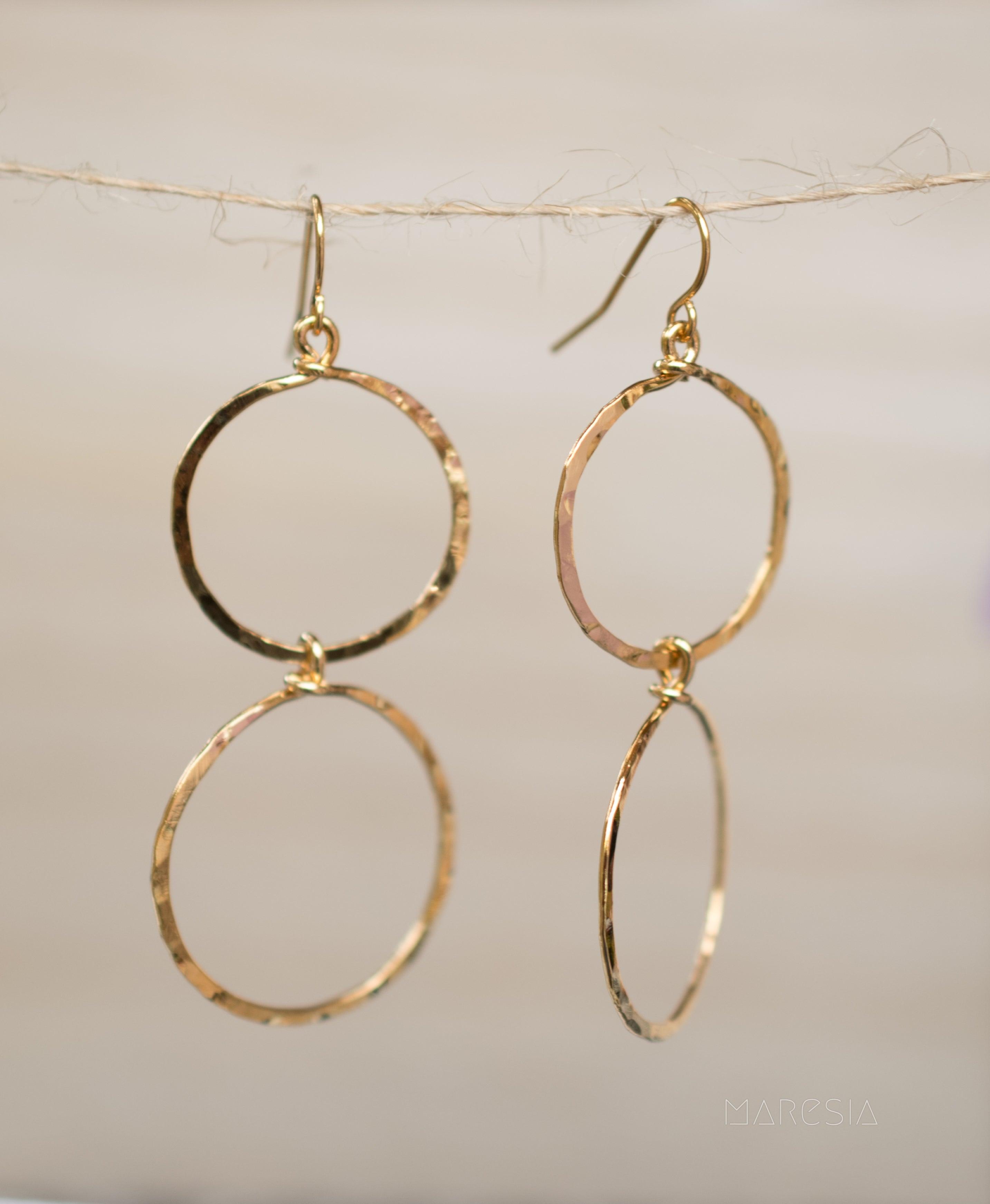 Double Circle Earrings ~Gold Plated or Silver Plated ~ SME019 - Maresia Jewelry