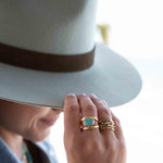 Aqua Chalcedony Gold Ring ~ Tear Drop Ring Delicate ~ 18k Gold Plated~Handmade~Gemstone~Statement~Everyday~Bohemian~ May Birthstone MR309