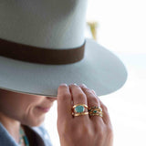 Aqua Chalcedony Gold Ring ~ Tear Drop Ring Delicate ~ 18k Gold Plated~Handmade~Gemstone~Statement~Everyday~Bohemian~ May Birthstone MR309