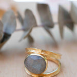 Rainbow Labradorite Tear Drop Ring ~ Gemstone ~ Natural ~ 18k Gold Plated ~ Jewelry ~ Handmade~February Birthstone - MR308