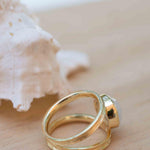 Rose Quartz Tear Drop Ring ~ Gemstone ~ Natural ~ 18k Gold Plated ~ Jewelry ~ Handmade~ January Birthstone - MR310