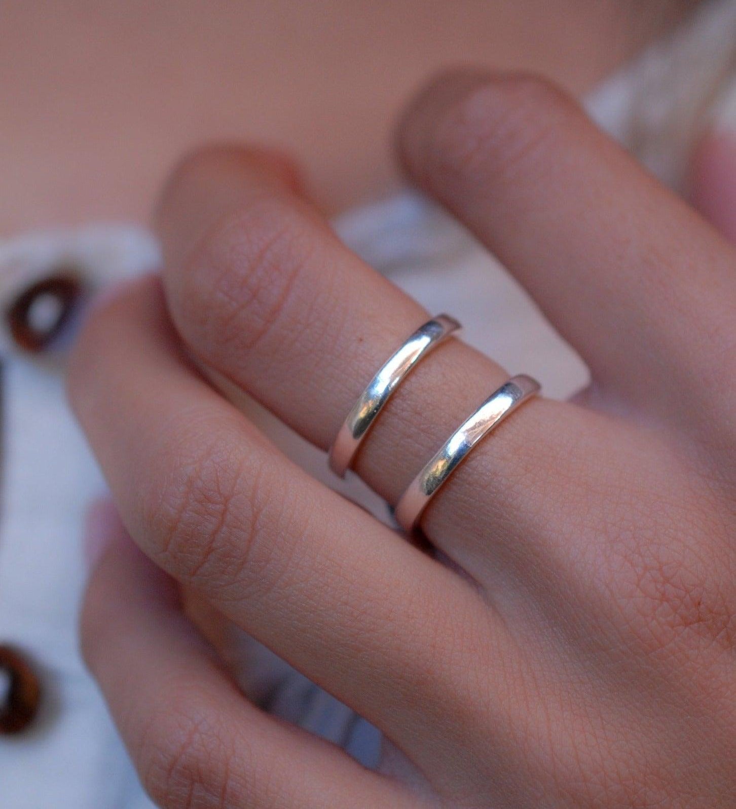 Double Thin Band Ring ~ Sterling Silver 925 ~ MR146 - Maresia Jewelry