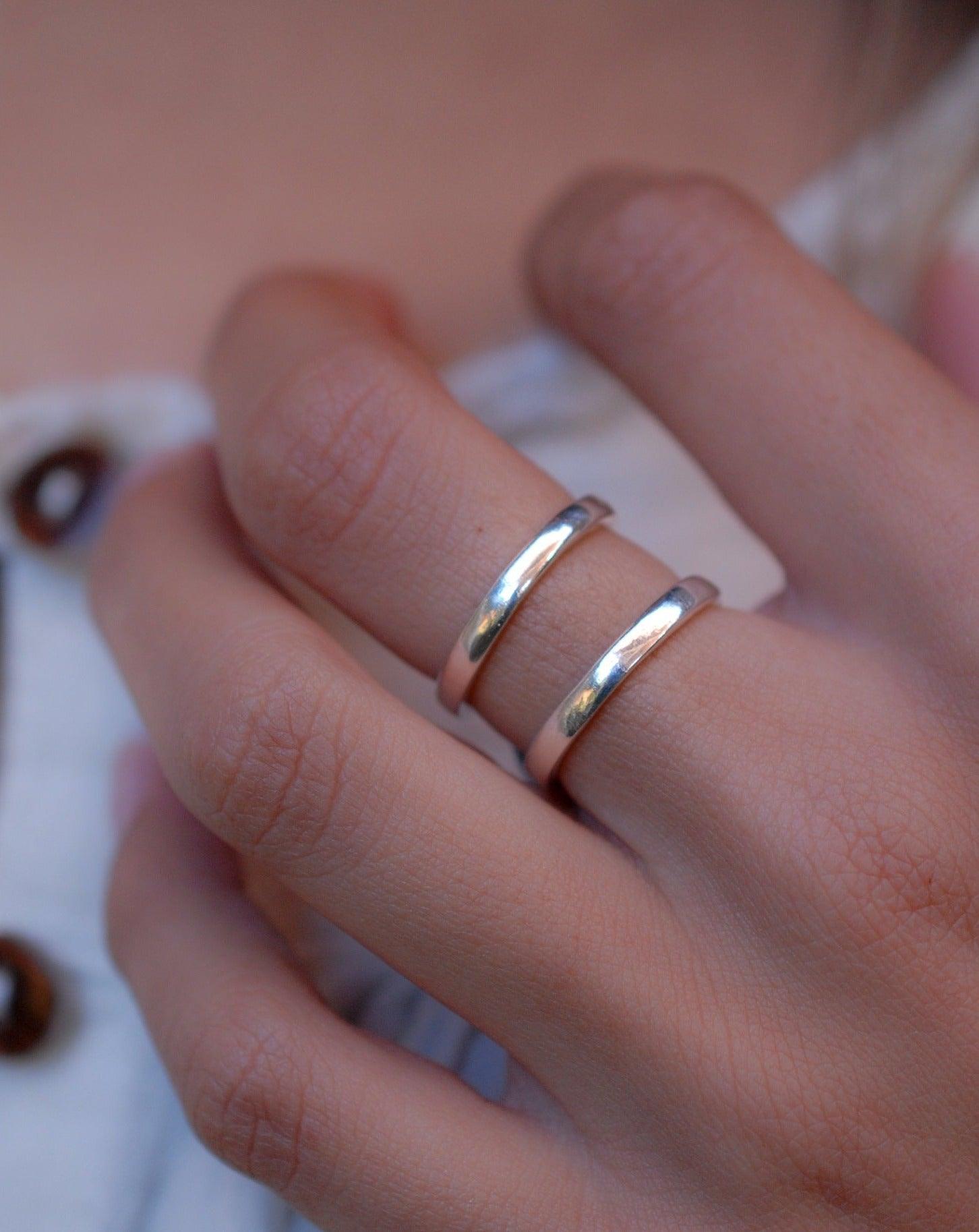 Double Thin Band Ring ~ Sterling Silver 925 ~ MR146 - Maresia Jewelry