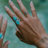 Double Turquoise Ring ~ Sterling Silver 925 ~ Handmade ~ Statement ~Bohemian ~ Jewelry ~Gift For Her ~Gemstone~December Birthstone~MR251