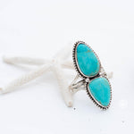 Double Turquoise Ring ~ Sterling Silver 925 ~ Handmade ~ Statement ~Bohemian ~ Jewelry ~Gift For Her ~Gemstone~December Birthstone~MR251