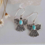 Turquoise Earrings ~ Bird ~ Eagle ~ Gemstone ~ Dangle ~ Sterling Silver 925 ~ Jewelry ~ Blue ~ Handmade ~ Natural~ December Birthstone~ME032