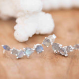 Labradorite Ear Climber Earrings ~ Stud ~ Jewelry ~ Sterling Silver 925 ~Natural ~ Minimalist Everyday ~ Gift for Her ~ Boho ~ Hippie ~ME163