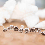 Smoky Quartz Ear Climber Earrings ~ Stud ~ Jewelry ~Sterling Silver 925 ~Natural ~ Minimalist Everyday ~Gift for Her ~ Boho ~Hippie ~ ME164