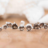 Smoky Quartz Ear Climber Earrings ~ Stud ~ Jewelry ~Sterling Silver 925 ~Natural ~ Minimalist Everyday ~Gift for Her ~ Boho ~Hippie ~ ME164