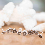 Smoky Quartz Ear Climber Earrings ~ Stud ~ Jewelry ~Sterling Silver 925 ~Natural ~ Minimalist Everyday ~Gift for Her ~ Boho ~Hippie ~ ME164