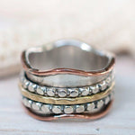 Embau Meditation Ring ~  Sterling Silver 925 & Copper & Bronze ~MS009 - Maresia Jewelry
