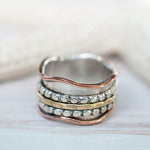 Embau Meditation Ring ~  Sterling Silver 925 & Copper & Bronze ~MS009 - Maresia Jewelry