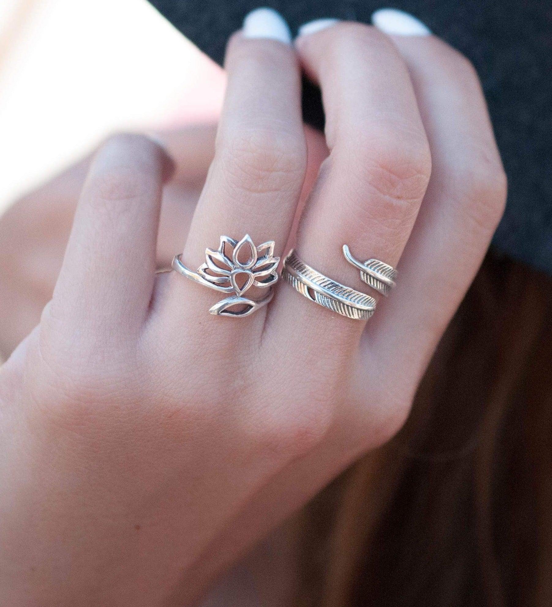 Empty Lotus Flower Ring ~ Sterling Silver 925 ~MR112 - Maresia Jewelry