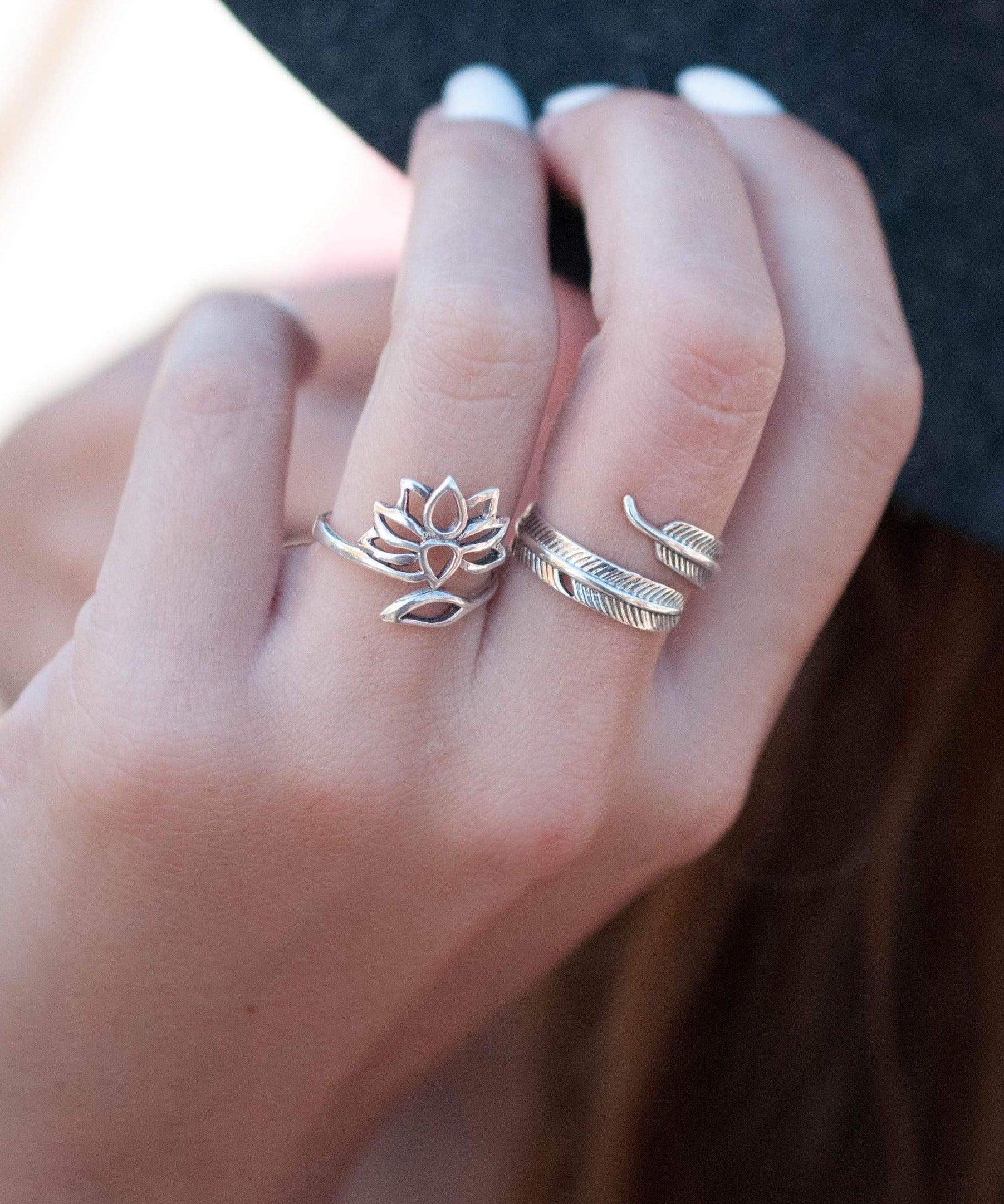 Empty Lotus Flower Ring ~ Sterling Silver 925 ~MR112 - Maresia Jewelry