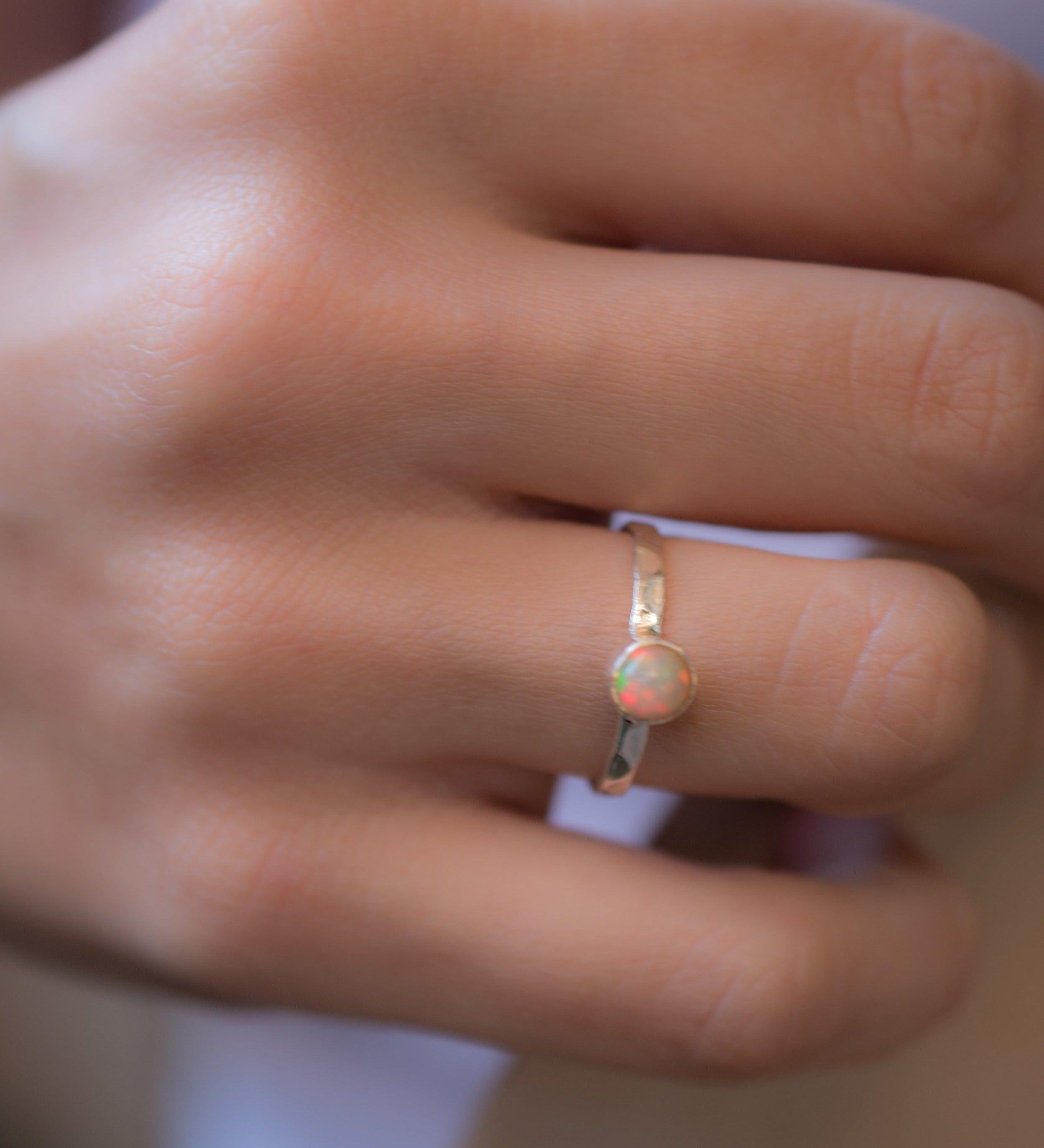 Ethiopian Opal Ring ~ Sterling Silver 925 ~ MR209 - Maresia Jewelry