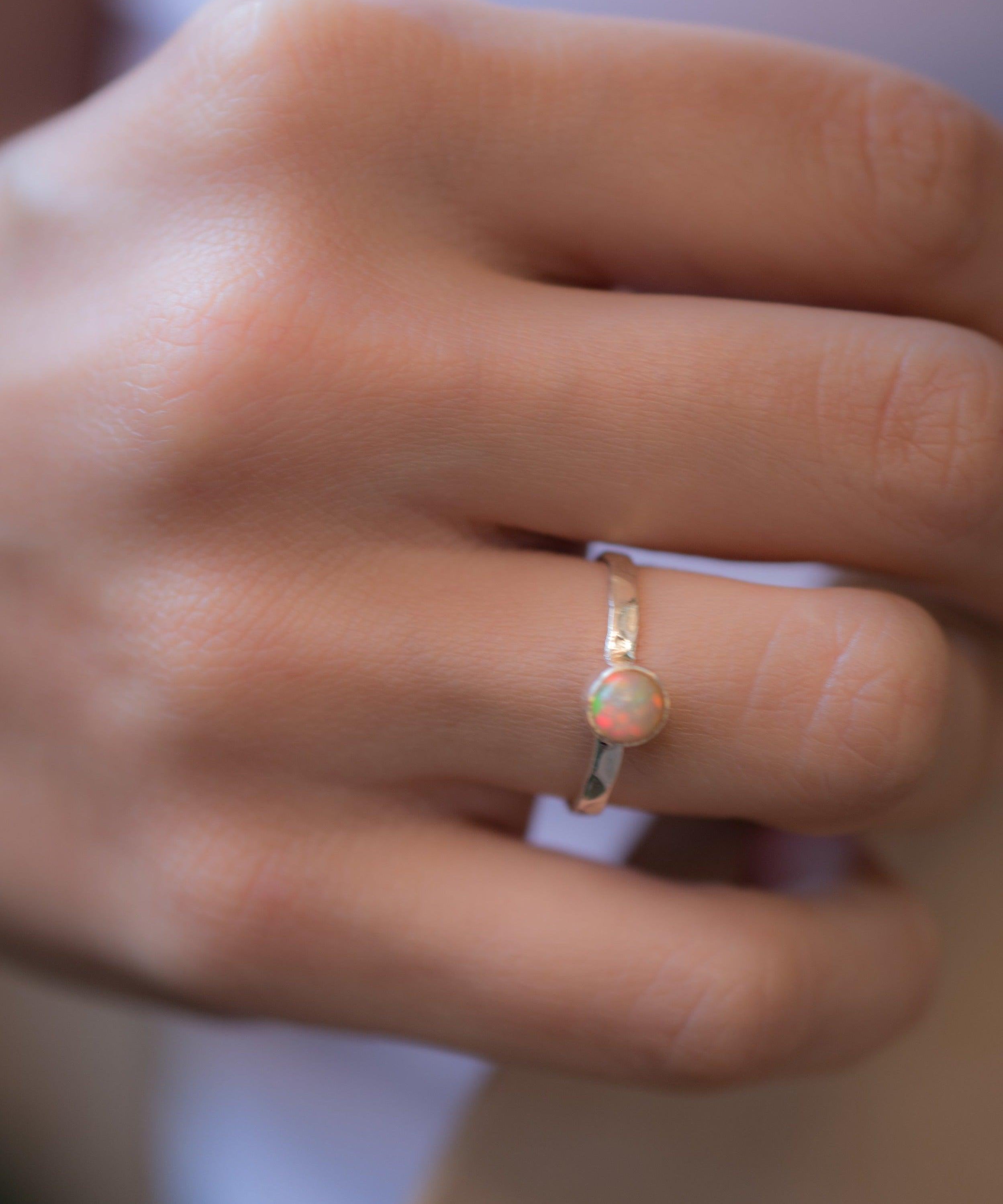 Ethiopian Opal Ring ~ Sterling Silver 925 ~ MR209 - Maresia Jewelry