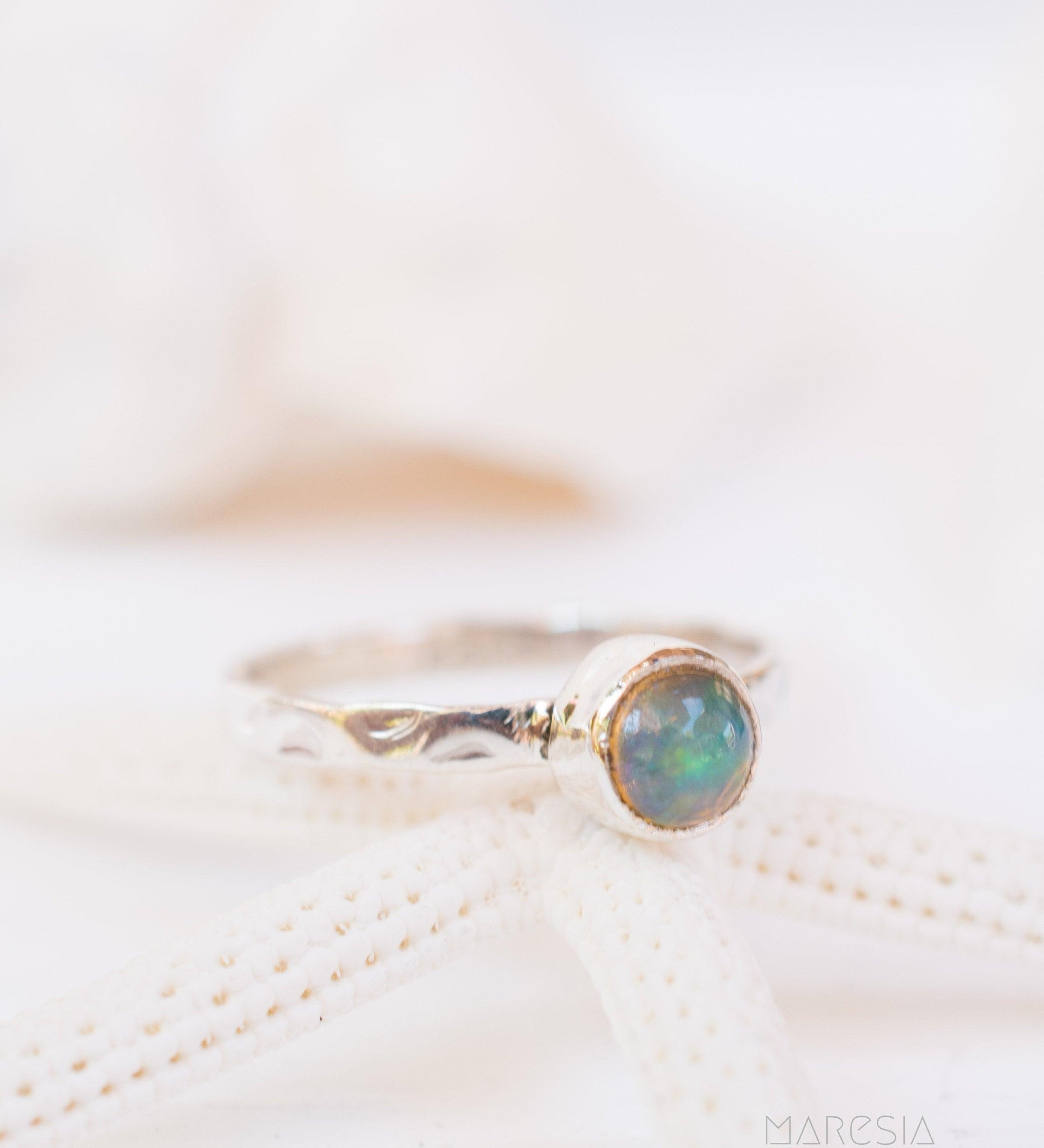 Ethiopian Opal Ring ~ Sterling Silver 925 ~ MR209 - Maresia Jewelry