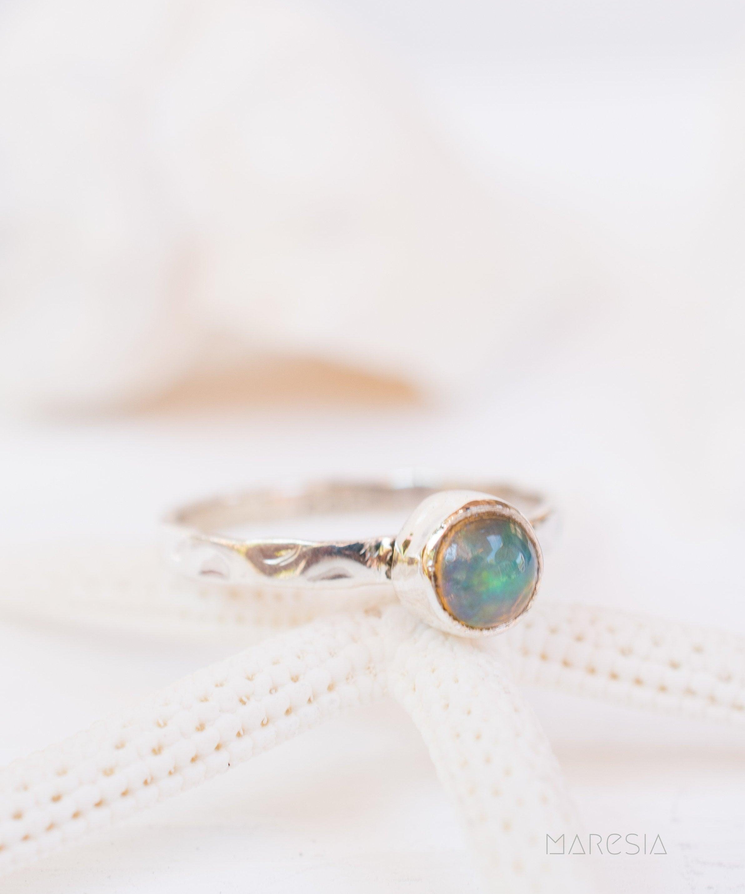 Ethiopian Opal Ring ~ Sterling Silver 925 ~ MR209 - Maresia Jewelry