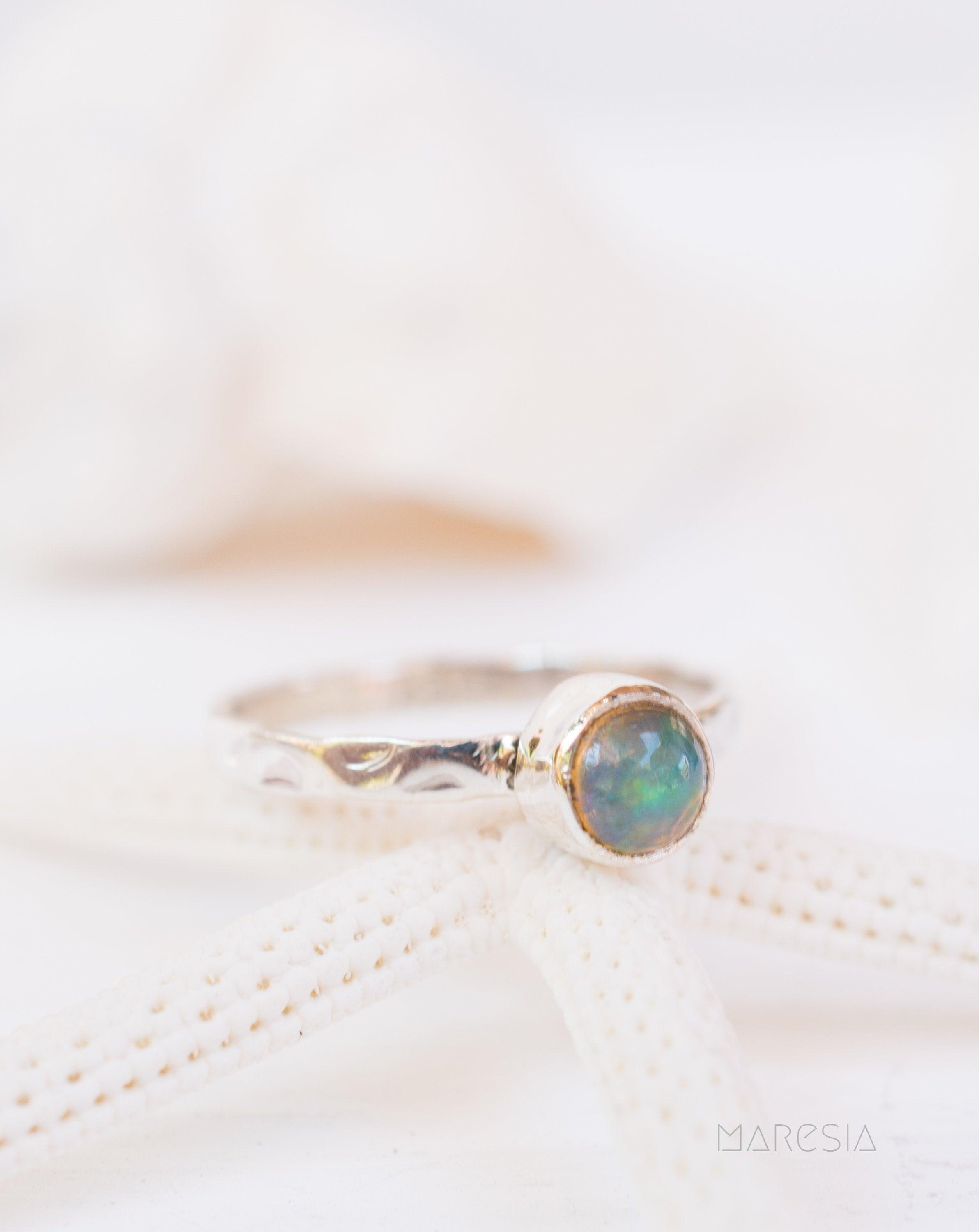 Ethiopian Opal Ring ~ Sterling Silver 925 ~ MR209 - Maresia Jewelry