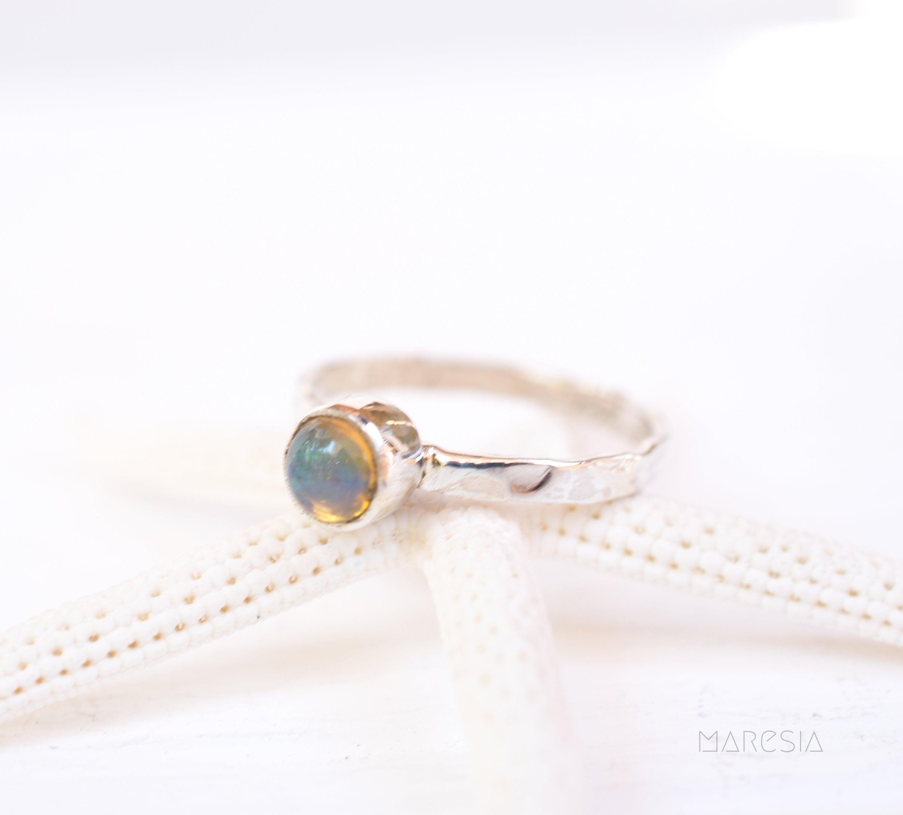 Ethiopian Opal Ring ~ Sterling Silver 925 ~ MR209 - Maresia Jewelry