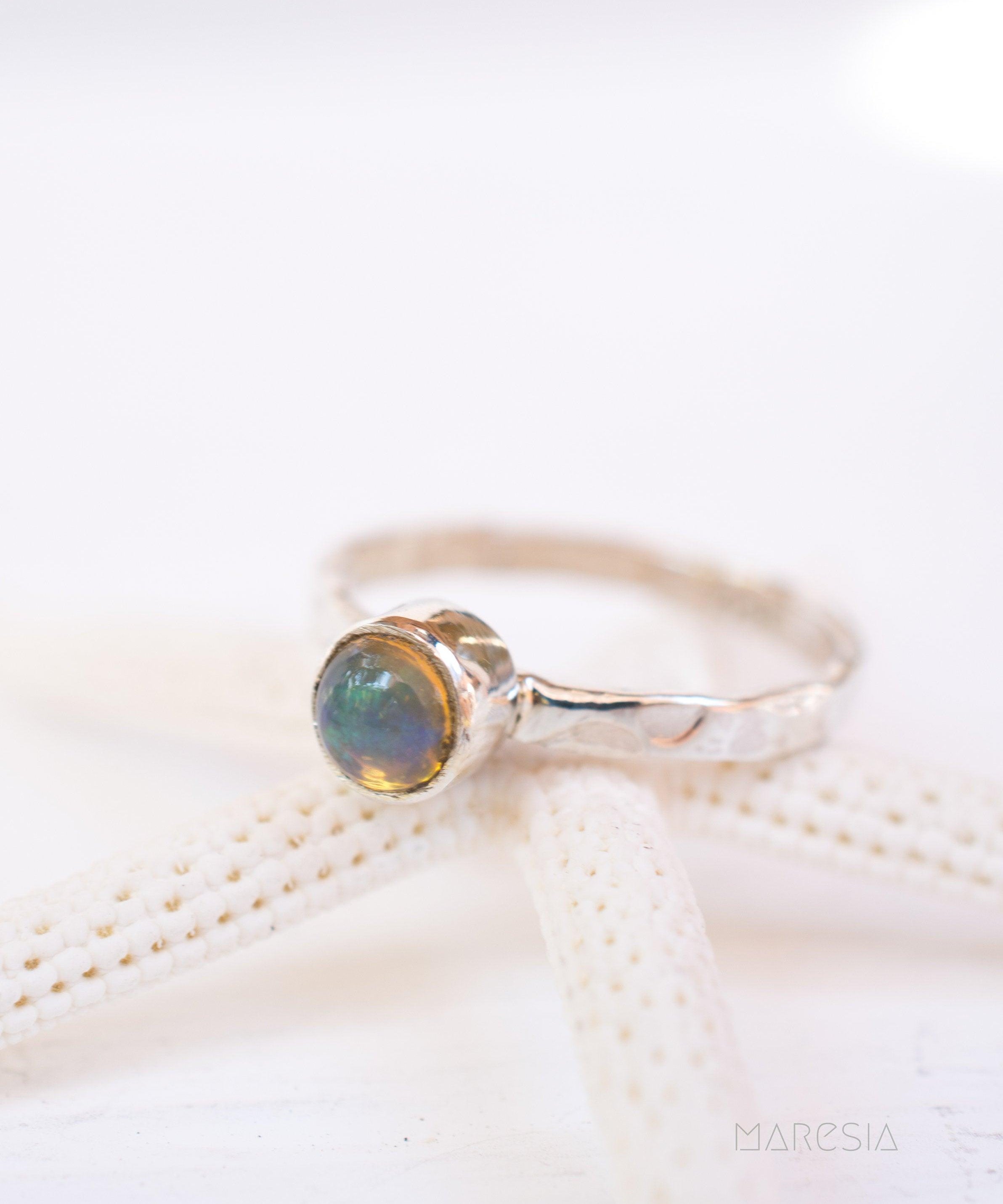 Ethiopian Opal Ring ~ Sterling Silver 925 ~ MR209 - Maresia Jewelry