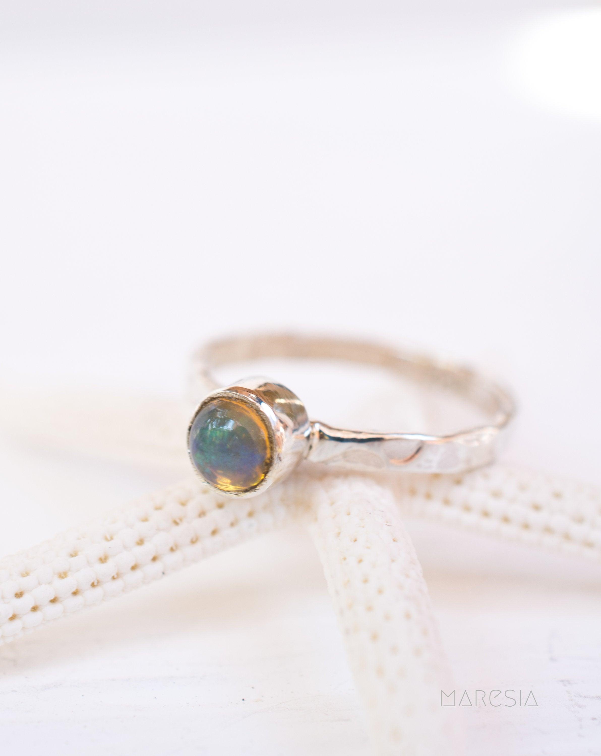 Ethiopian Opal Ring ~ Sterling Silver 925 ~ MR209 - Maresia Jewelry