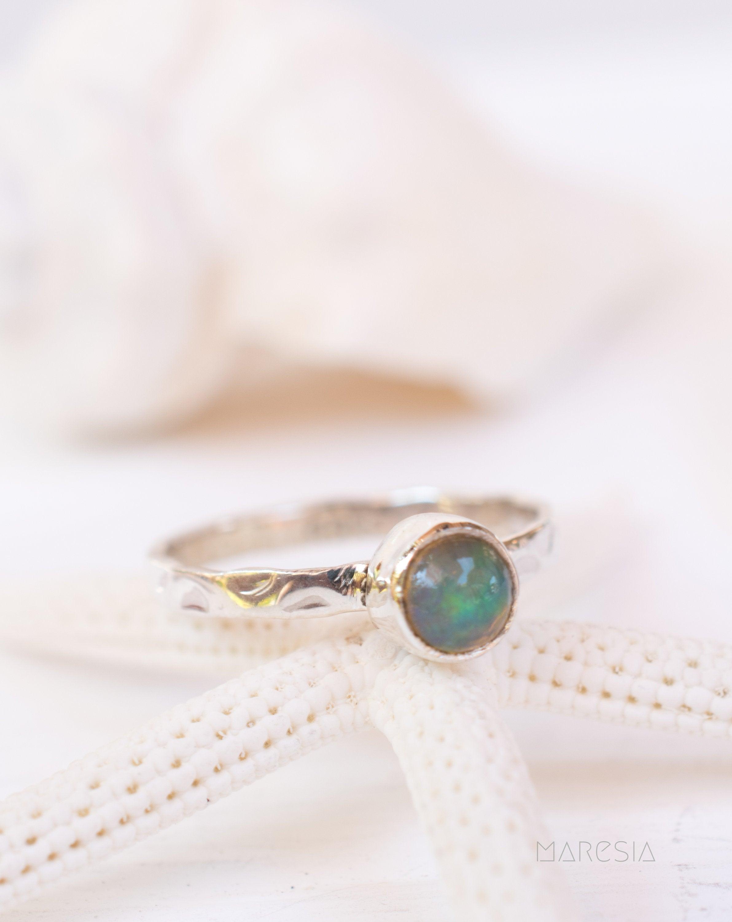 Ethiopian Opal Ring ~ Sterling Silver 925 ~ MR209 - Maresia Jewelry