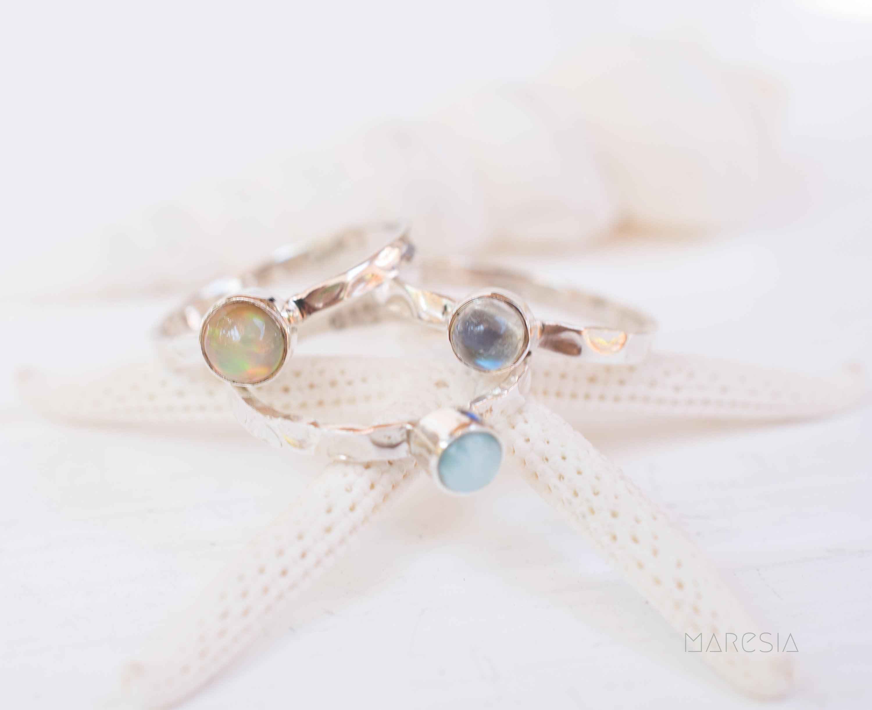 Ethiopian Opal Ring ~ Sterling Silver 925 ~ MR209 - Maresia Jewelry