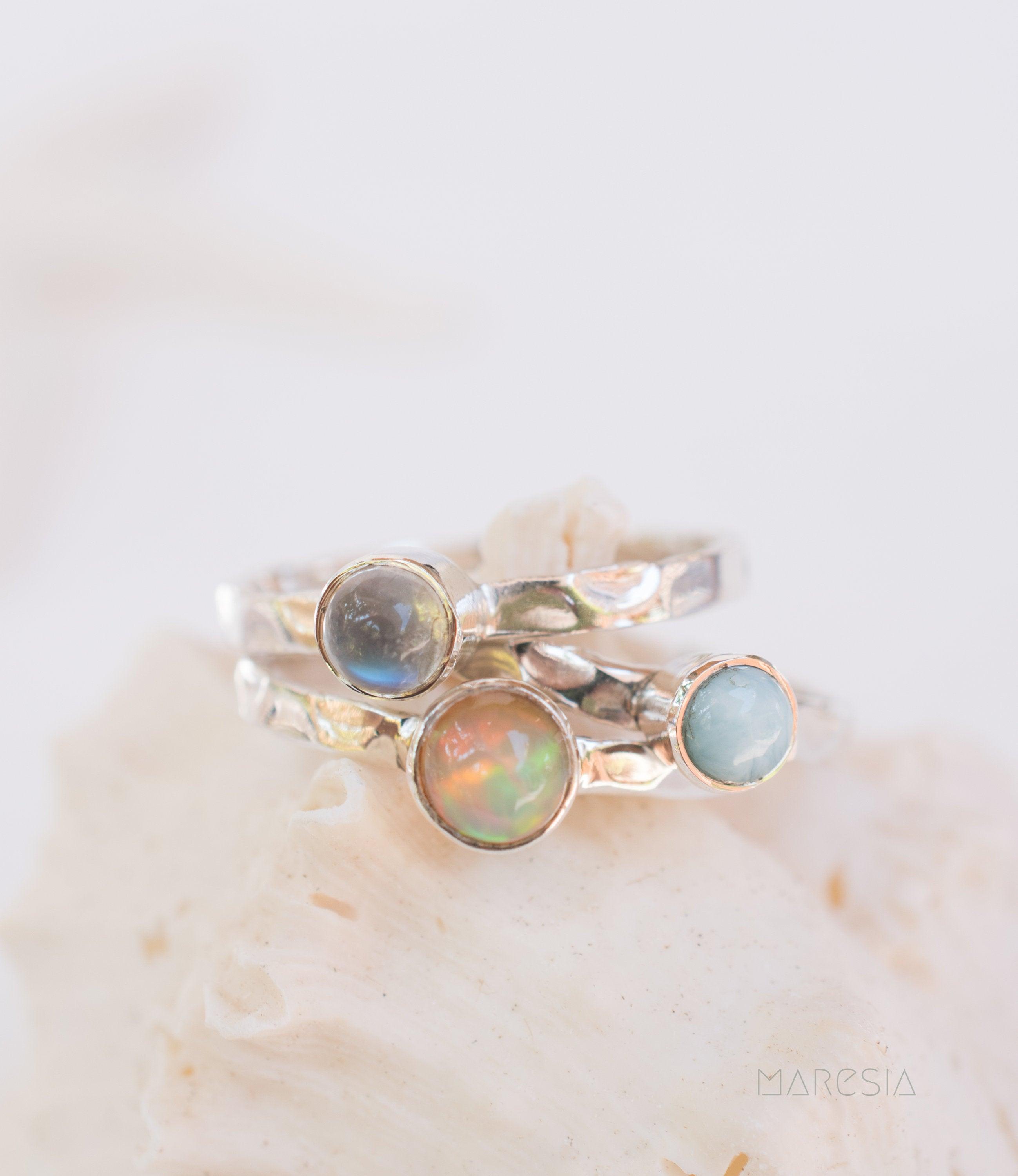Ethiopian Opal Ring ~ Sterling Silver 925 ~ MR209 - Maresia Jewelry