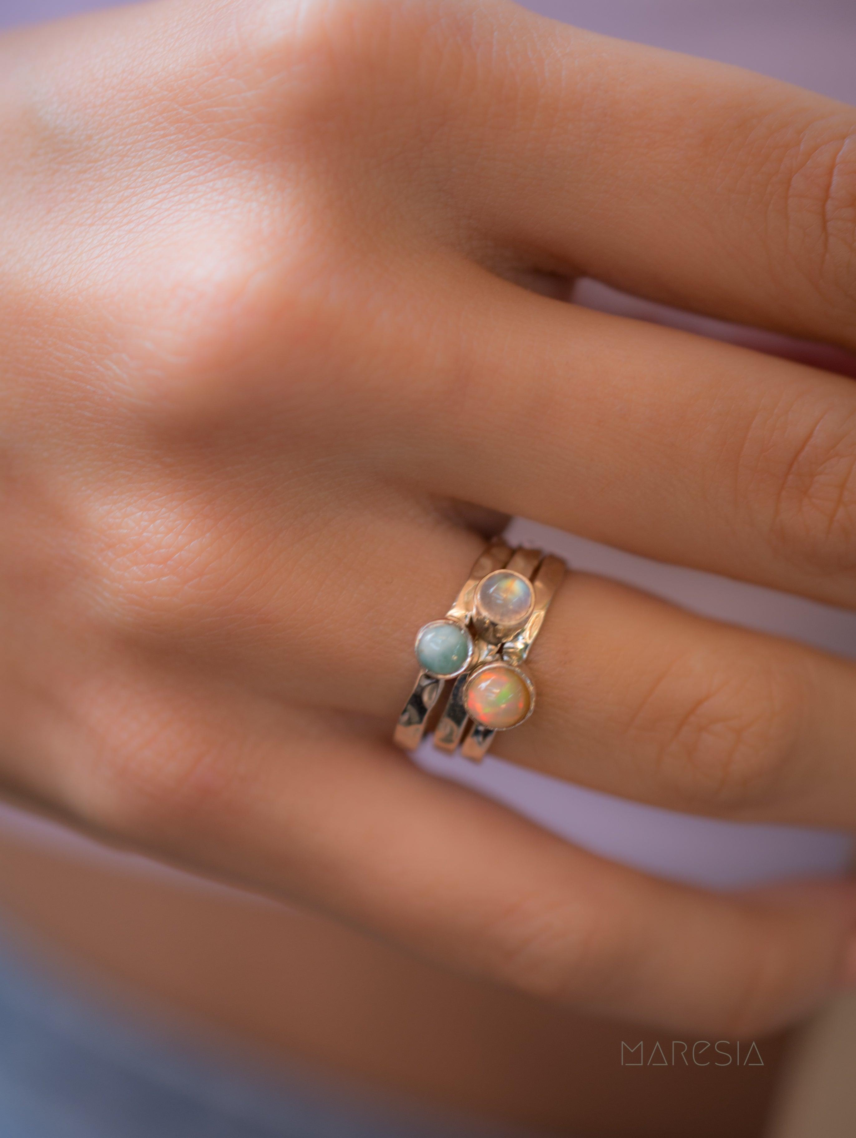 Ethiopian Opal Ring ~ Sterling Silver 925 ~ MR209 - Maresia Jewelry