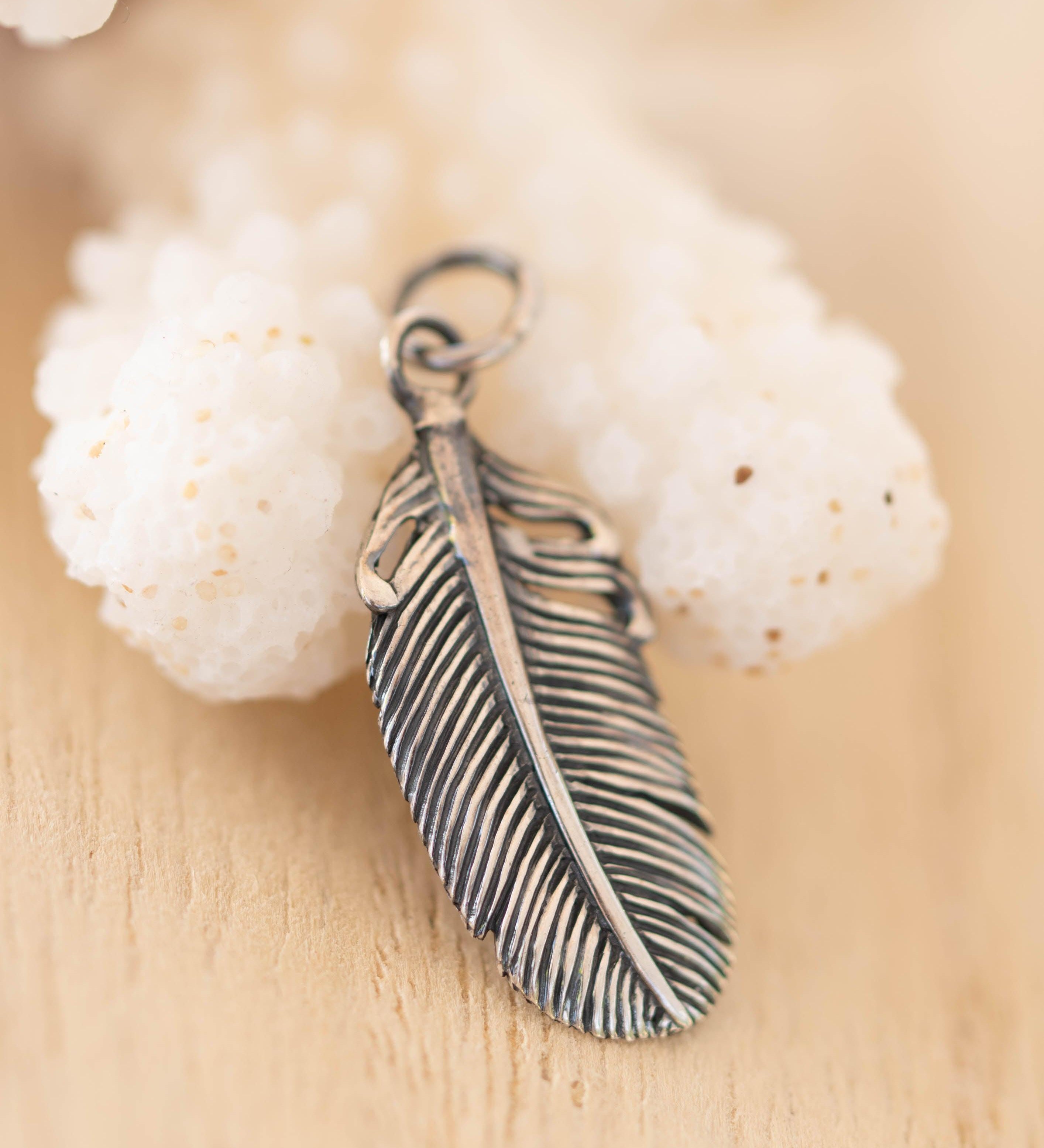 Feather Pendant ~ Sterling Silver ~ SMP053 - Maresia Jewelry