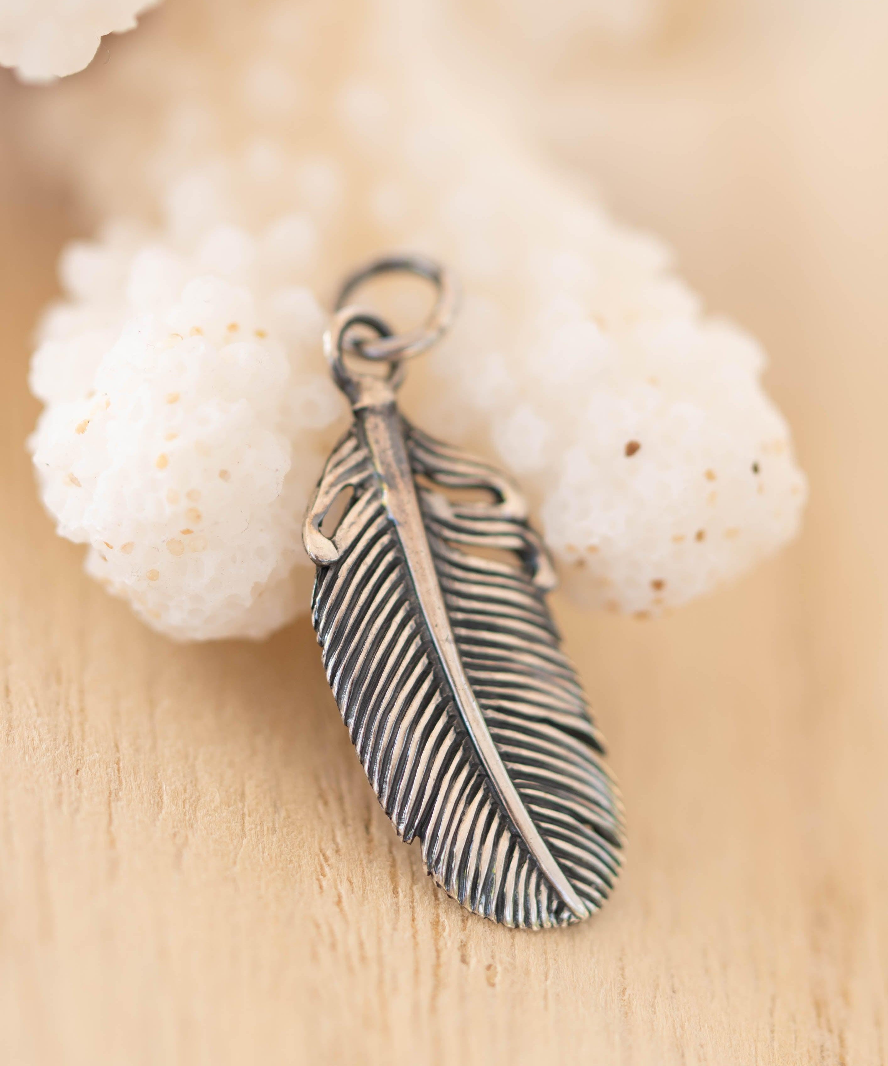 Feather Pendant ~ Sterling Silver ~ SMP053 - Maresia Jewelry