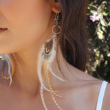 Feather Turquoise Earrings ~ Sterling Silver 925 - Maresia Jewelry