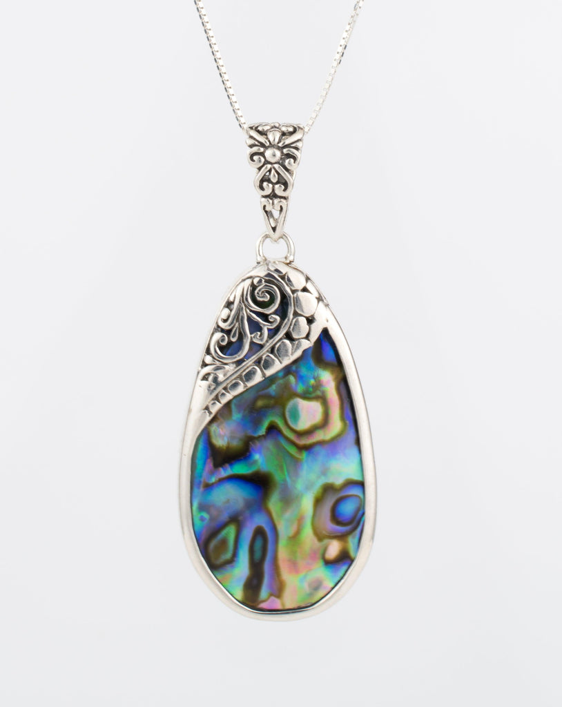 Feliz Pendant ~ Abalone or Coral ~ Sterling Silver 925 - Maresia Jewelry