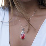 Feliz Pendant ~ Abalone, Mother of Pearl or Coral ~ Sterling Silver 925 ~SMP001 - Maresia Jewelry