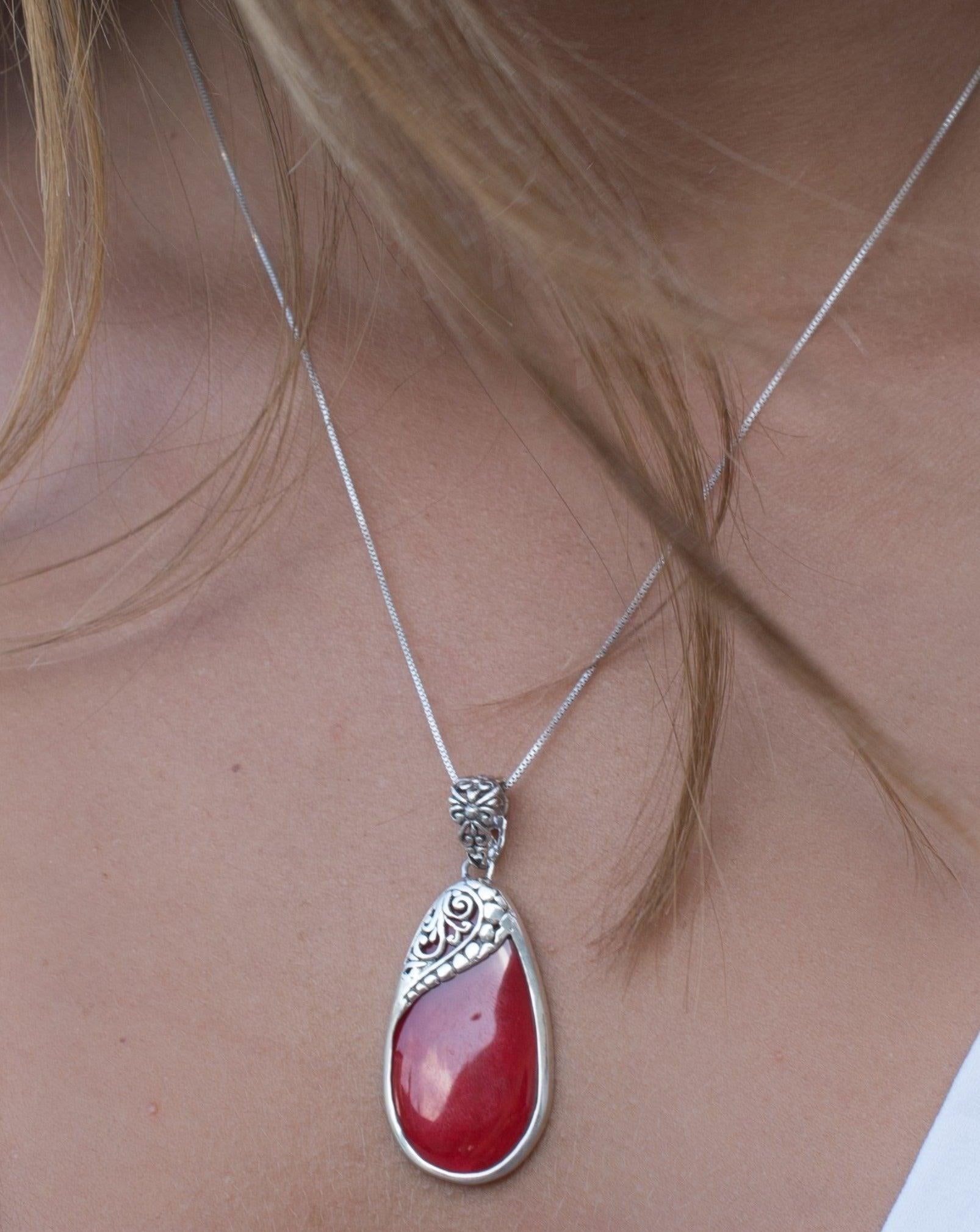 Feliz Pendant ~ Abalone, Mother of Pearl or Coral ~ Sterling Silver 925 ~SMP001 - Maresia Jewelry