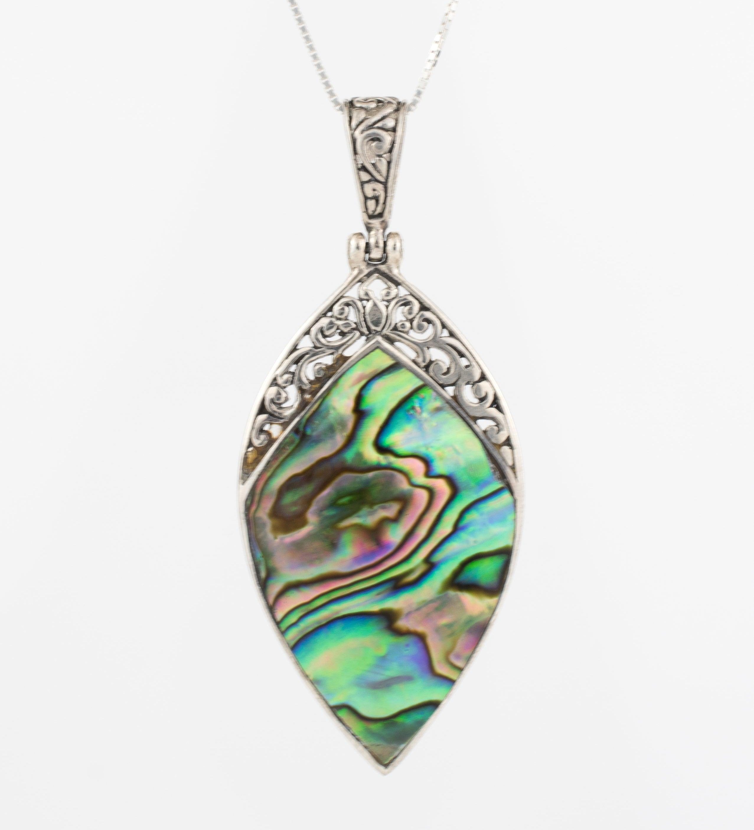 Flora Pendant ~ Abalone or Mother of Pearl ~ Sterling Silver 925 - Maresia Jewelry