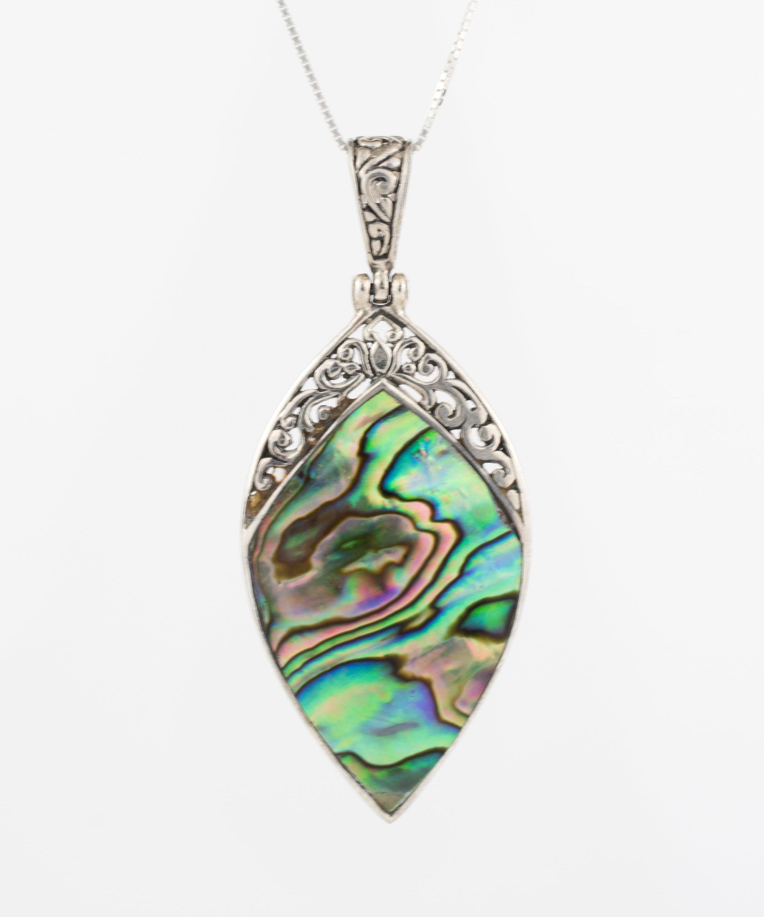 Flora Pendant ~ Abalone or Mother of Pearl ~ Sterling Silver 925 - Maresia Jewelry
