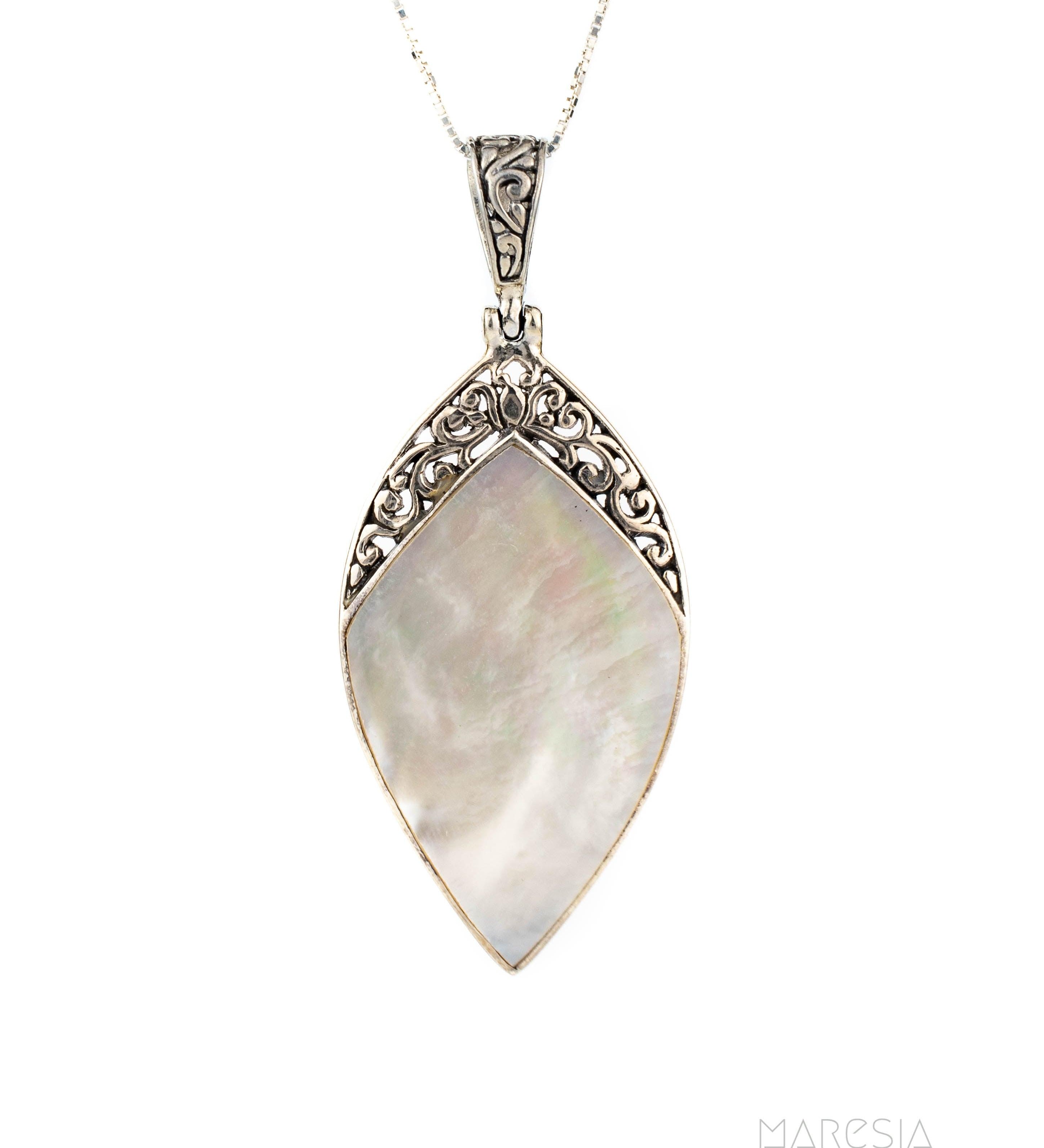 Flora Pendant ~ Abalone or Mother of Pearl ~ Sterling Silver 925 - Maresia Jewelry