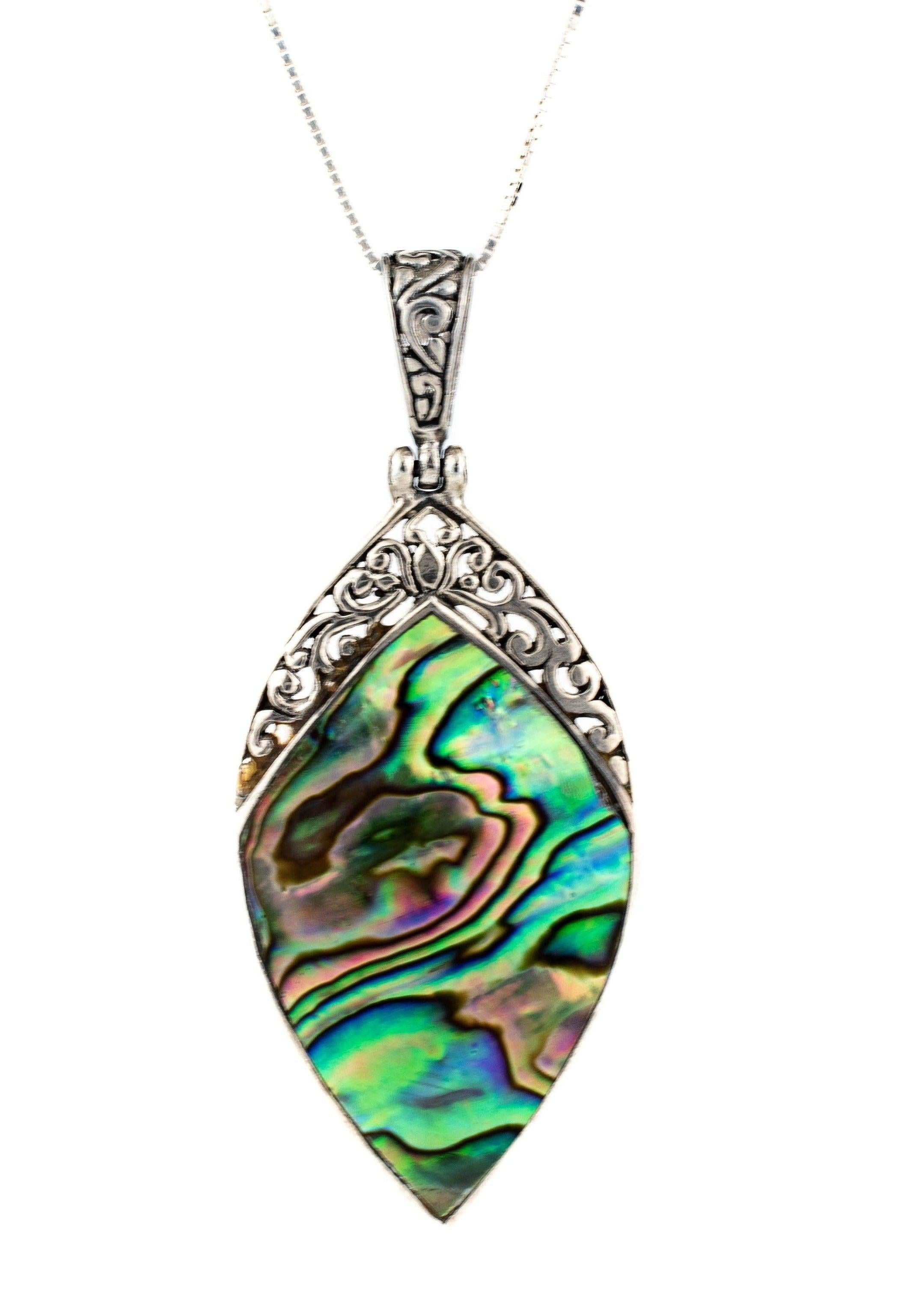 Flora Pendant ~ Abalone or Mother of Pearl ~ Sterling Silver 925 - Maresia Jewelry