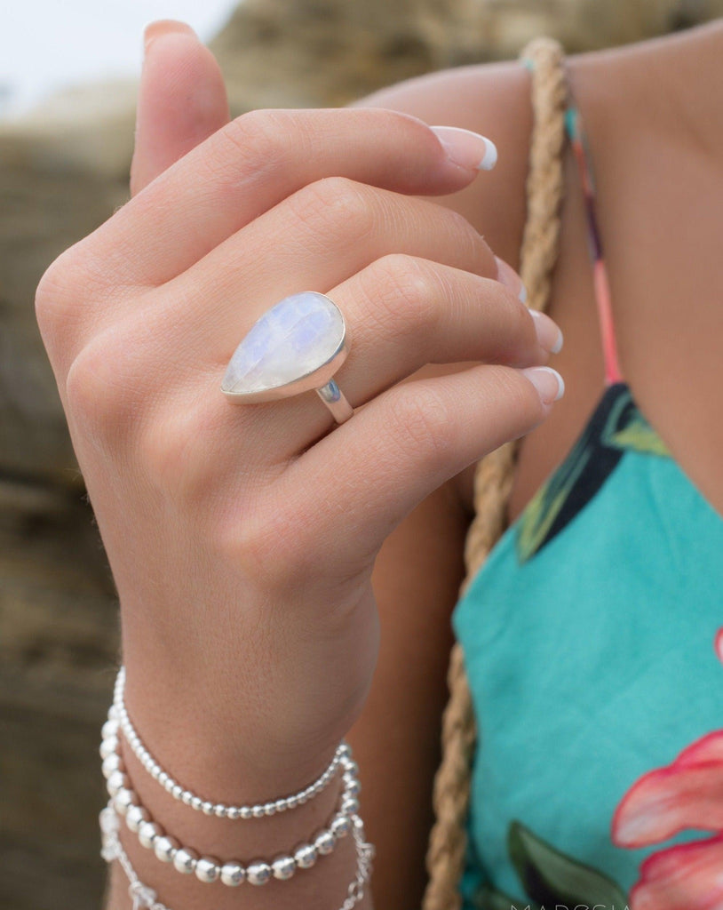 Floripa Moonstone Ring ~ Sterling Silver 925 ~ MR192 - Maresia Jewelry