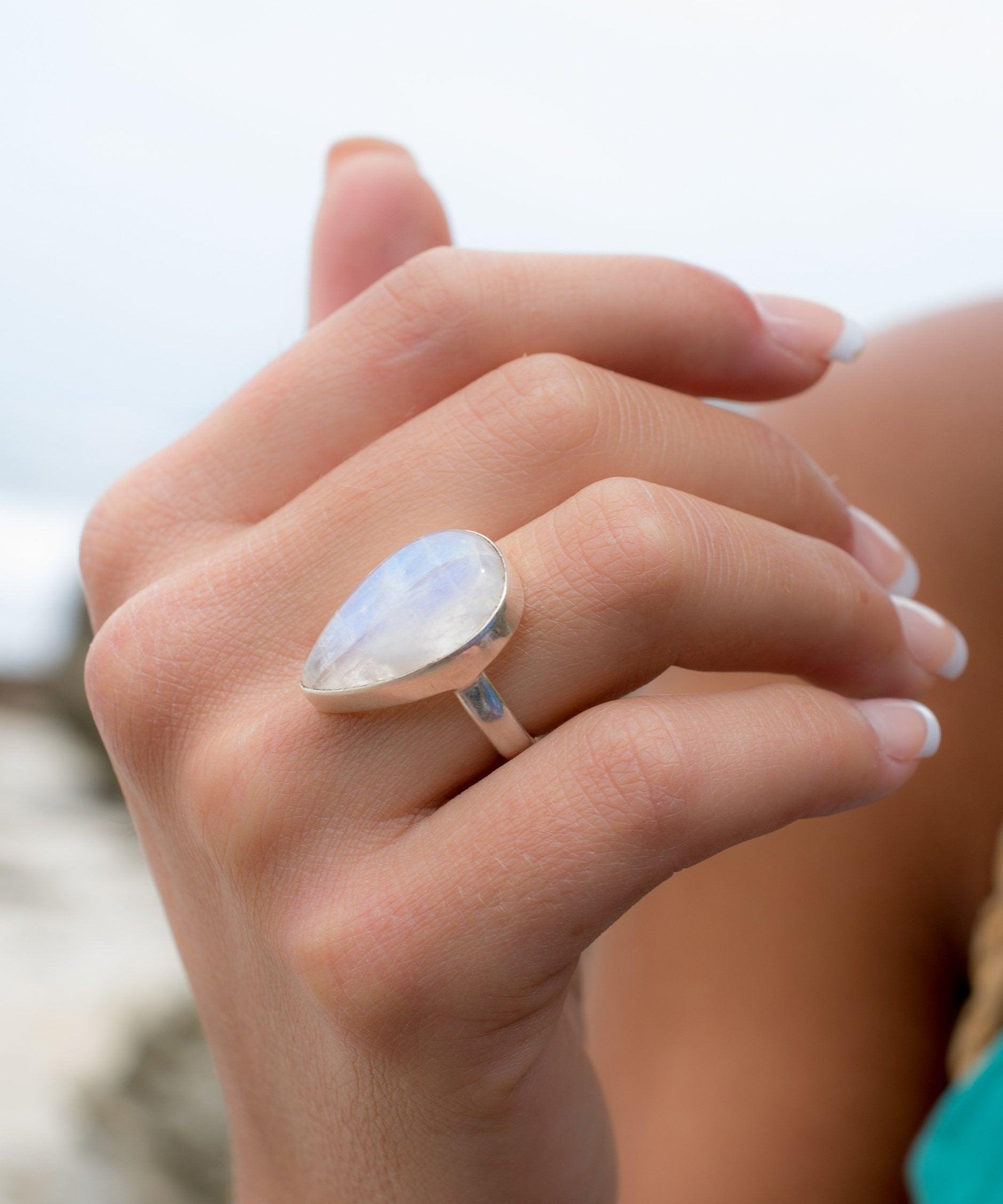 Floripa Moonstone Ring ~ Sterling Silver 925 ~ MR192 - Maresia Jewelry
