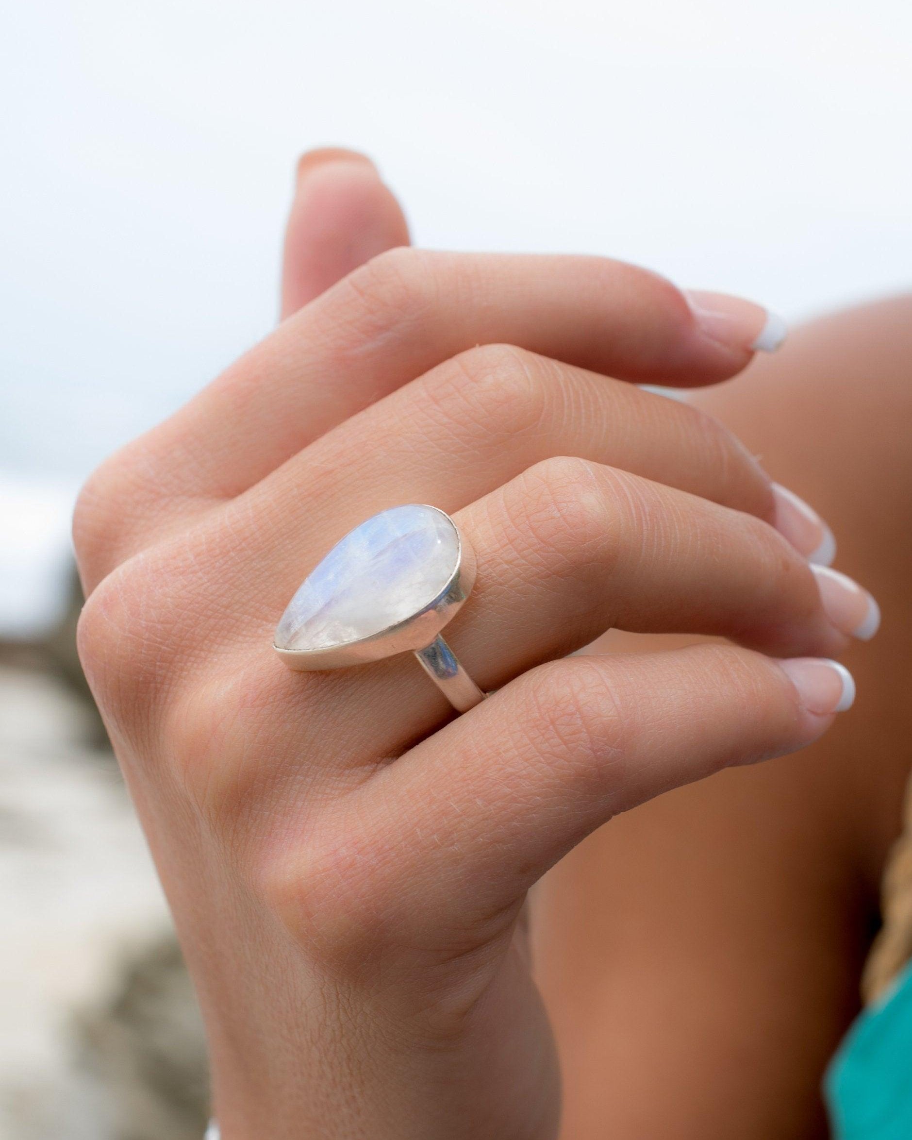 Floripa Moonstone Ring ~ Sterling Silver 925 ~ MR192 - Maresia Jewelry