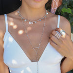 Labradorite or Moonstone Triangle Long Necklace~ Sterling Silver 925 or Gold Filled ~ Handmade ~ Bohemian ~ Gypsy ~Boho ~Necklace MN002A