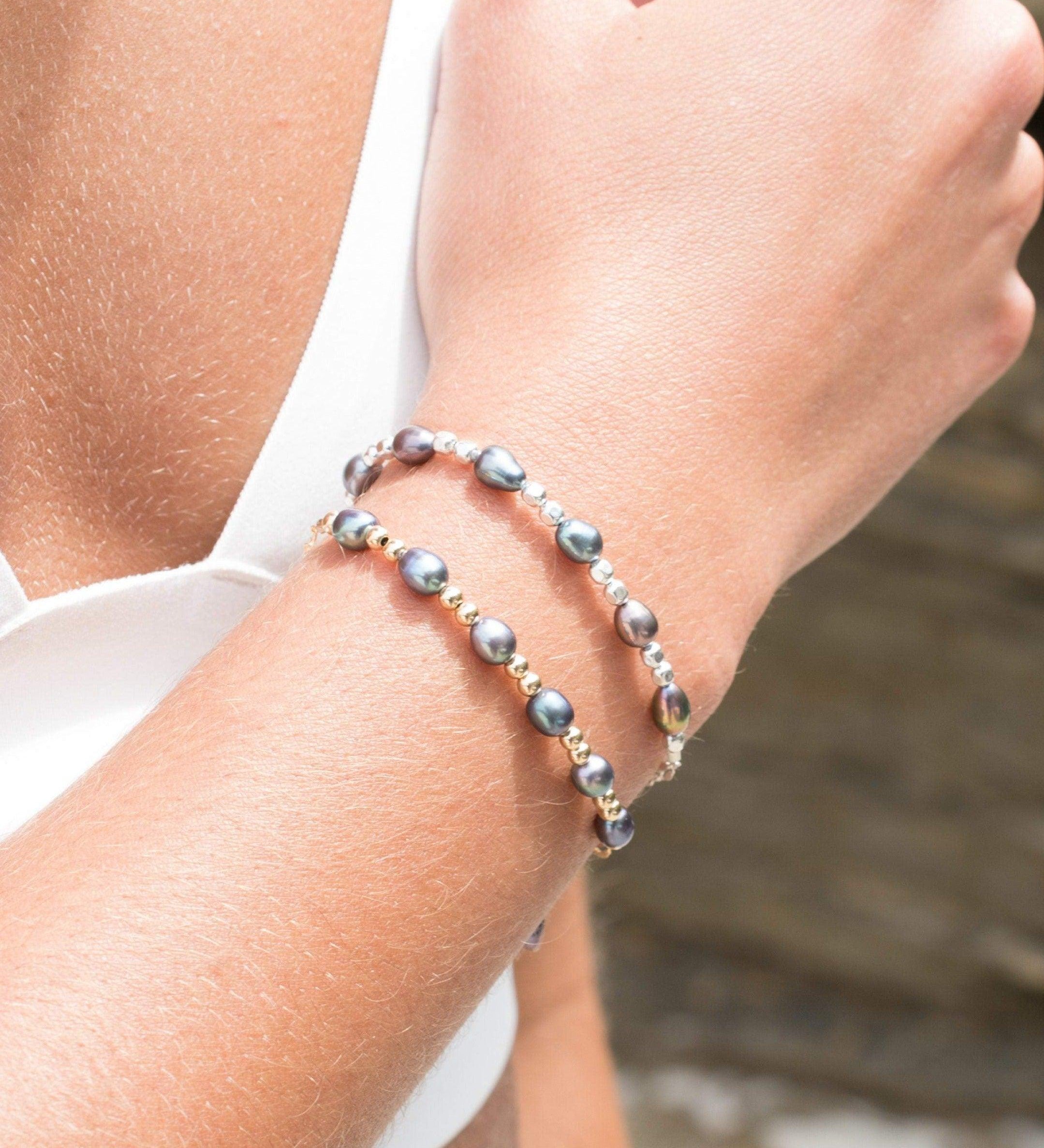Fresh Water Peacock Pearl Bracelet ~ Gold Filled or Sterling Silver 925 ~ MB009 - Maresia Jewelry