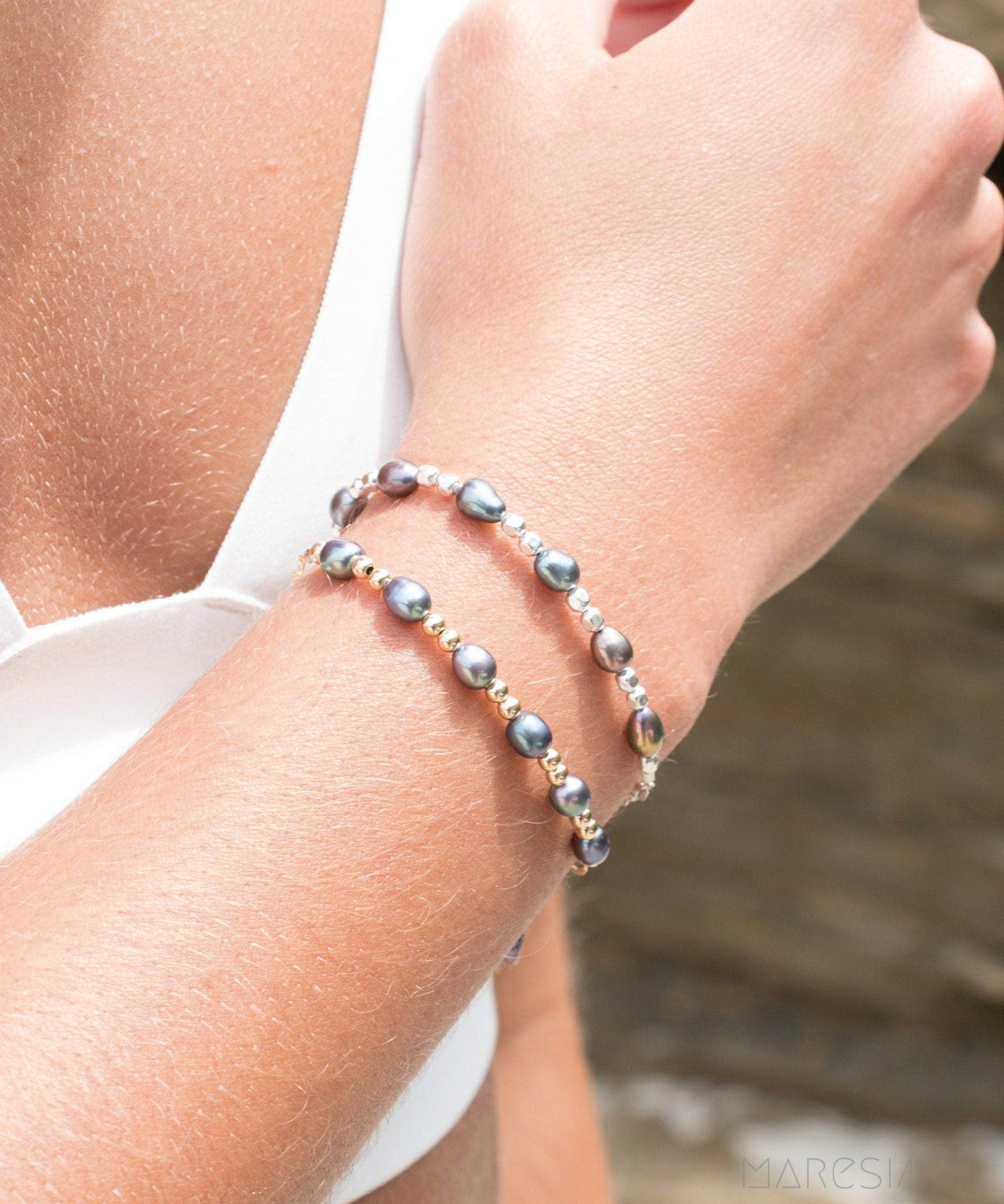 Fresh Water Peacock Pearl Bracelet ~ Gold Filled or Sterling Silver 925 ~ MB009 - Maresia Jewelry